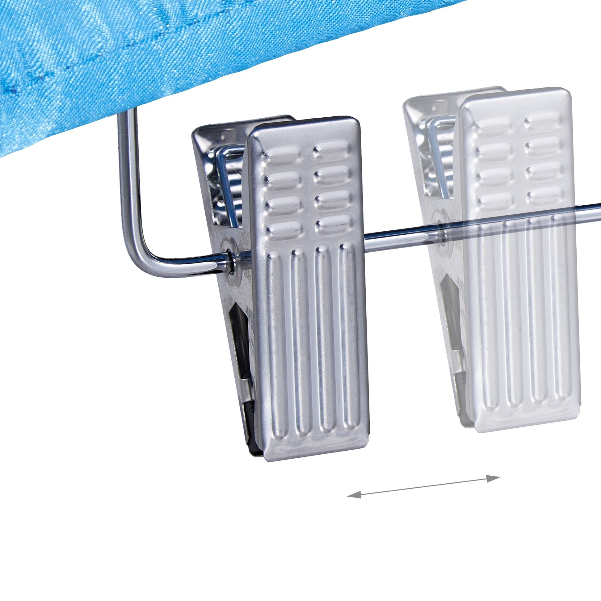 Satin Kleiderbügel mit Klammern Hellblau-Silber von Relaxdays