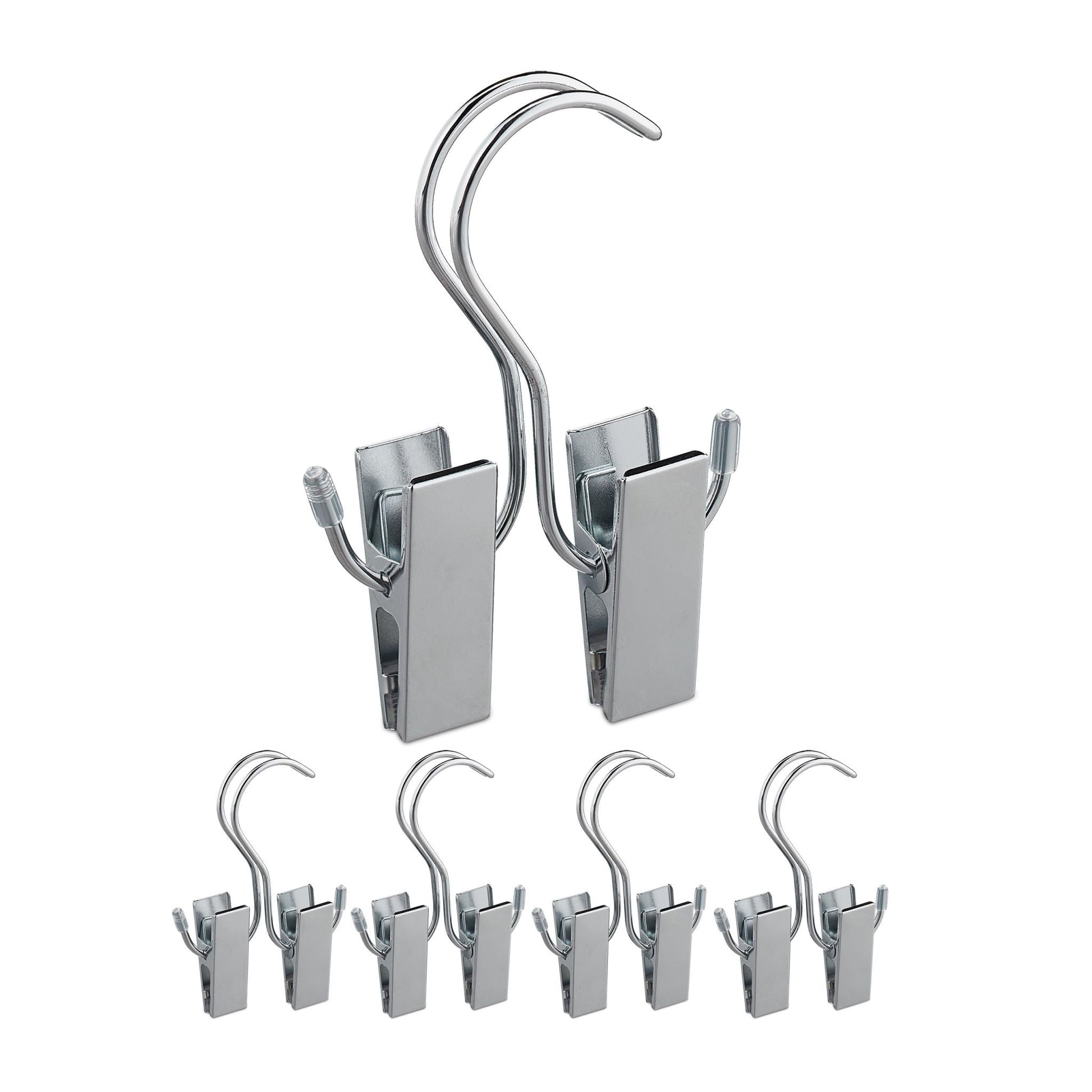 Stiefelklammern doppelt 5er-Set Silber von Relaxdays