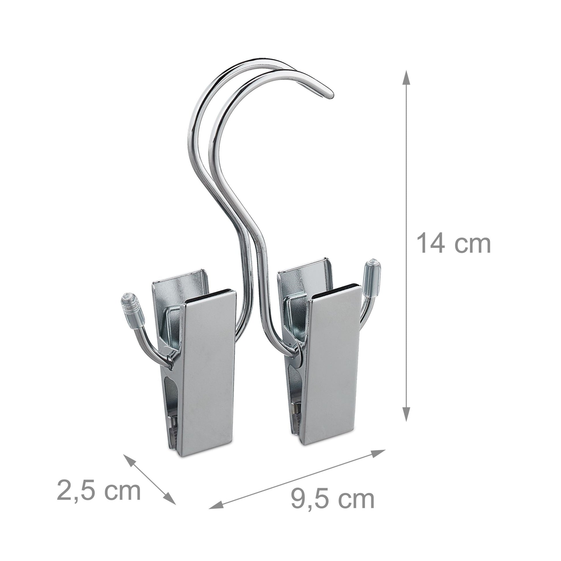 Stiefelklammern doppelt 5er-Set Silber von Relaxdays