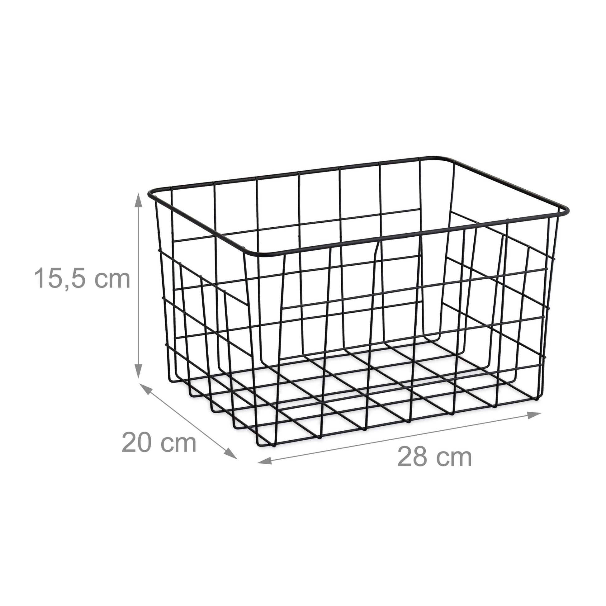 Drahtkorb 3er-Set Schwarz von Relaxdays