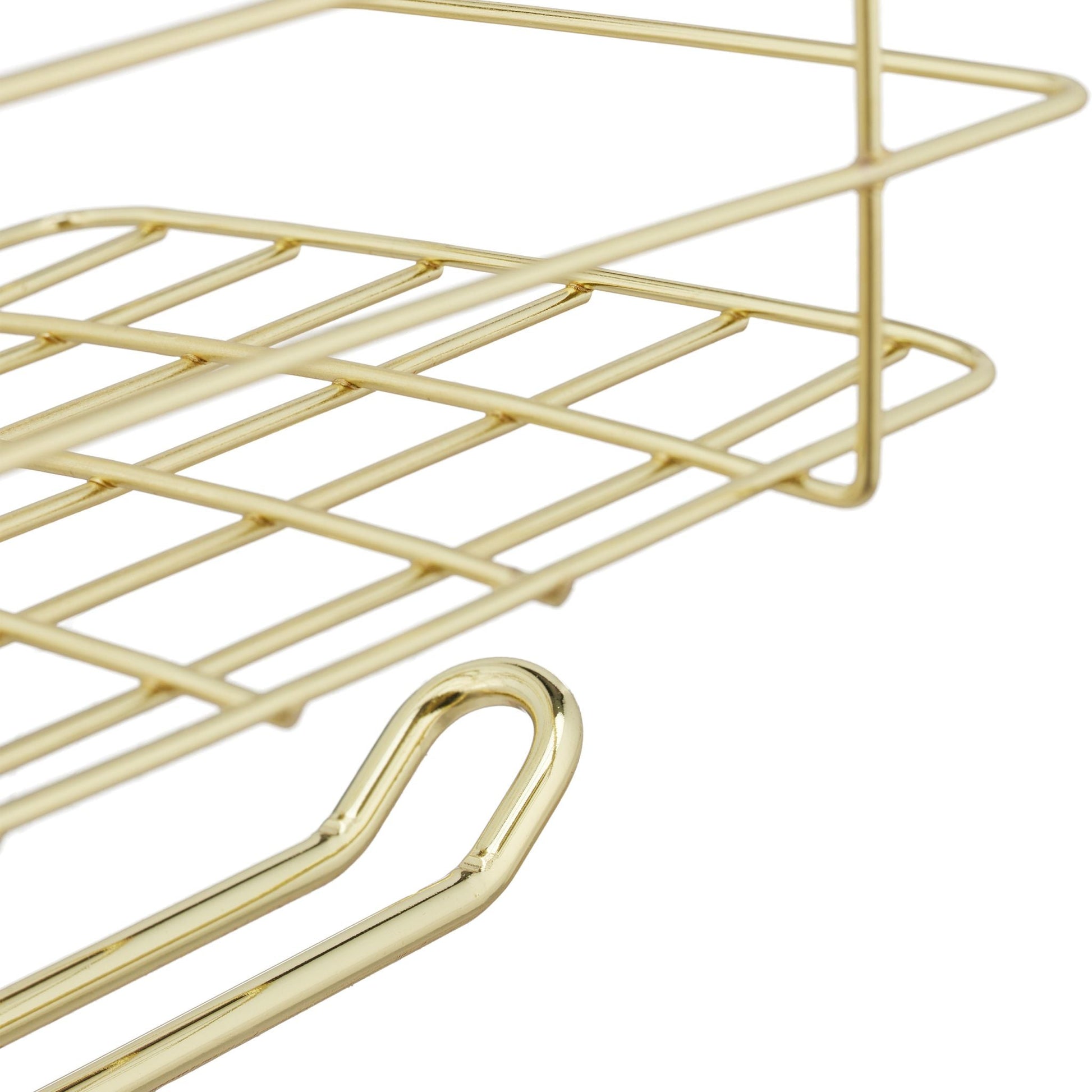 Einhängekorb mit Küchenrollenhalter Gold von Relaxdays