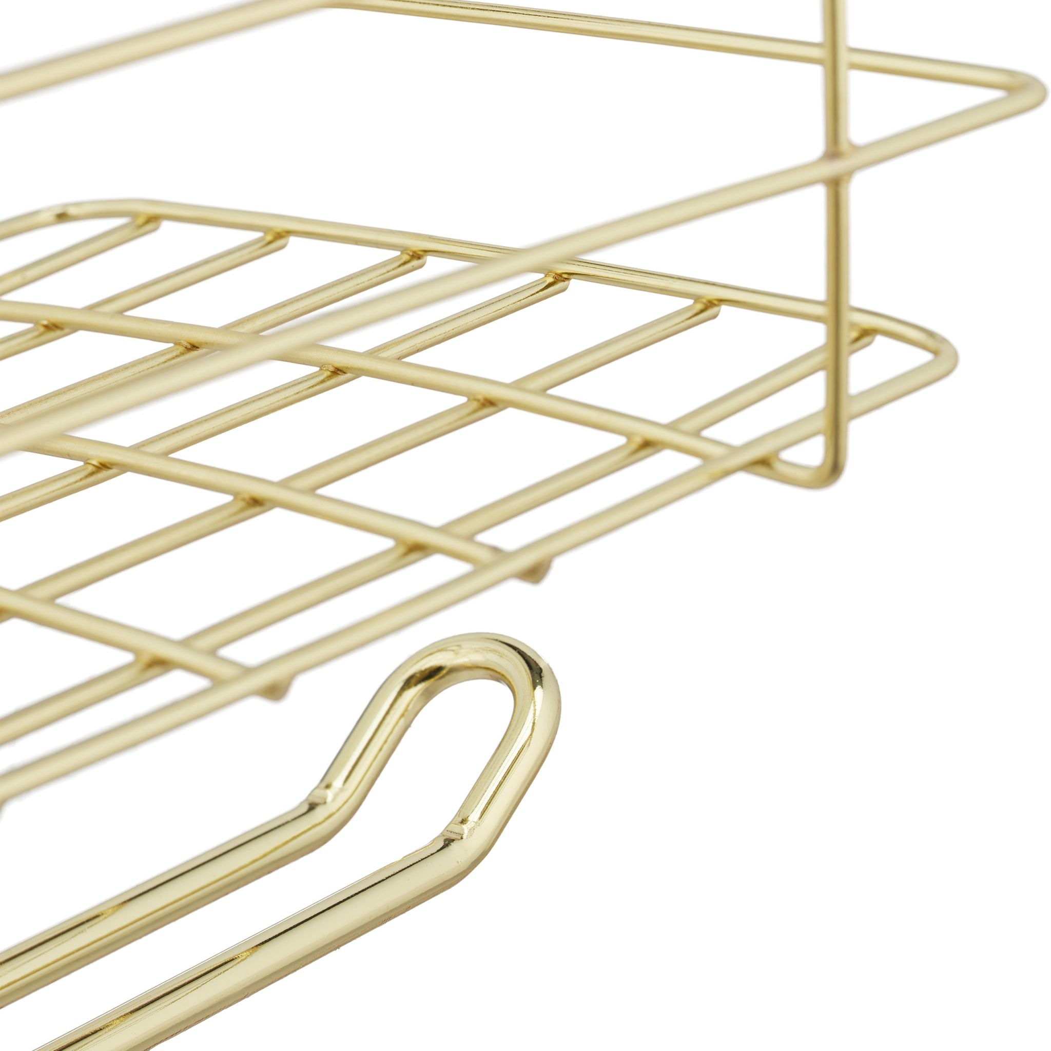Einhängekorb mit Küchenrollenhalter Gold von Relaxdays