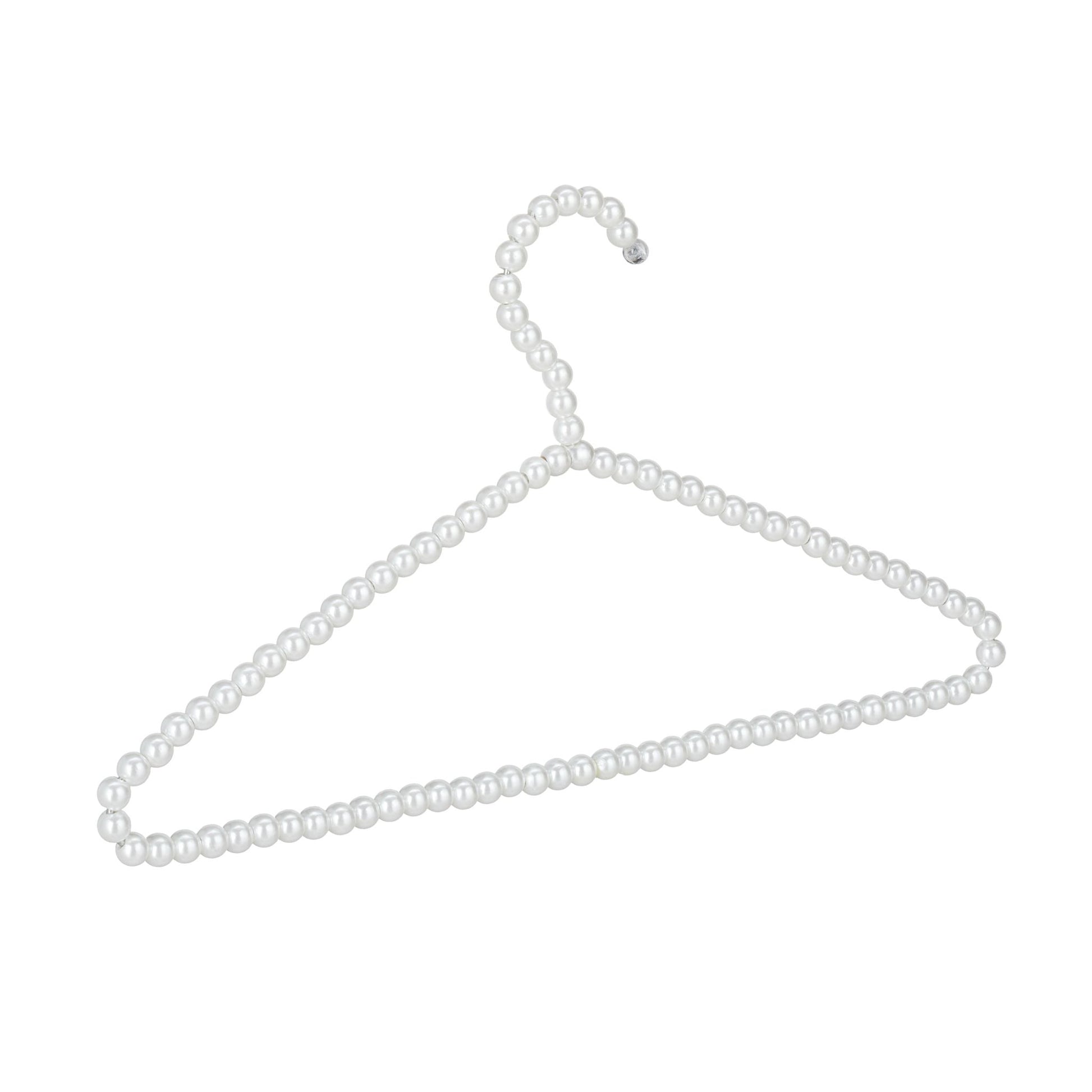 Perlen Kleiderbügel 10er-Set Weiss von Relaxdays