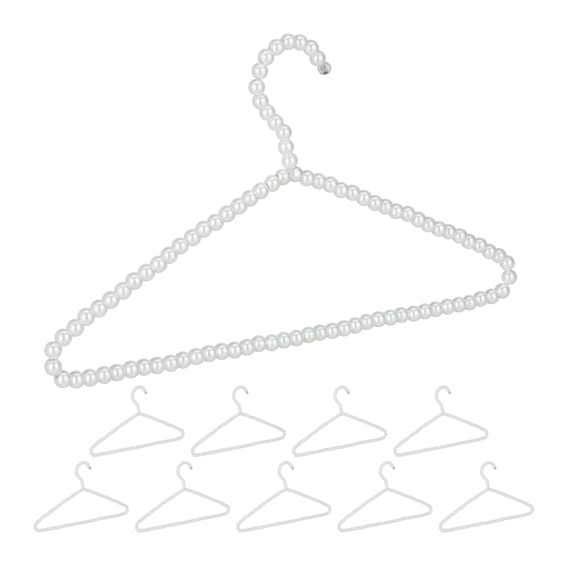 Perlen Kleiderbügel 10er-Set Weiss von Relaxdays