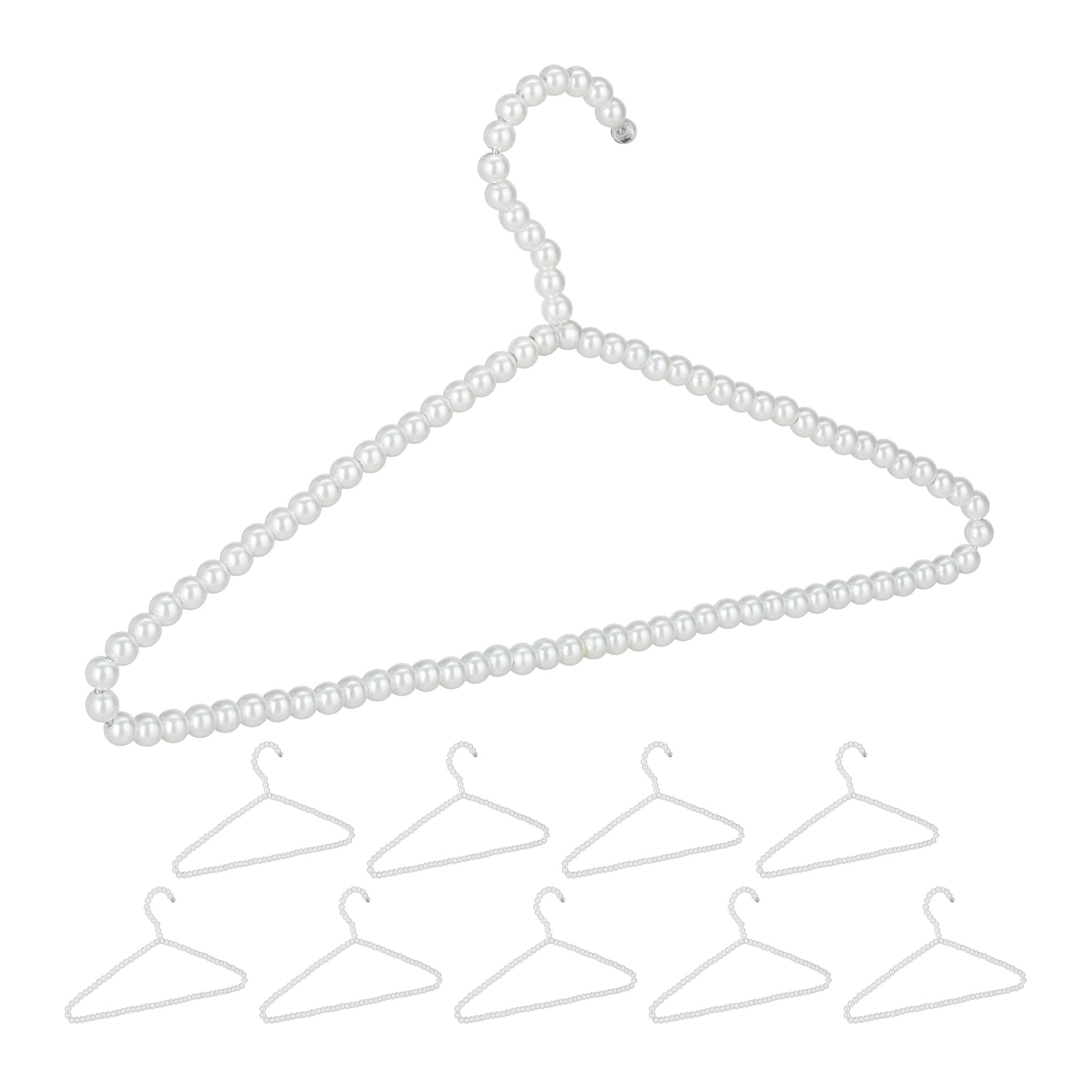Perlen Kleiderbügel 10er-Set Weiss von Relaxdays