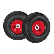 Sackkarrenrad 2er-Set 3.5-4 Rot-Schwarz von Relaxdays