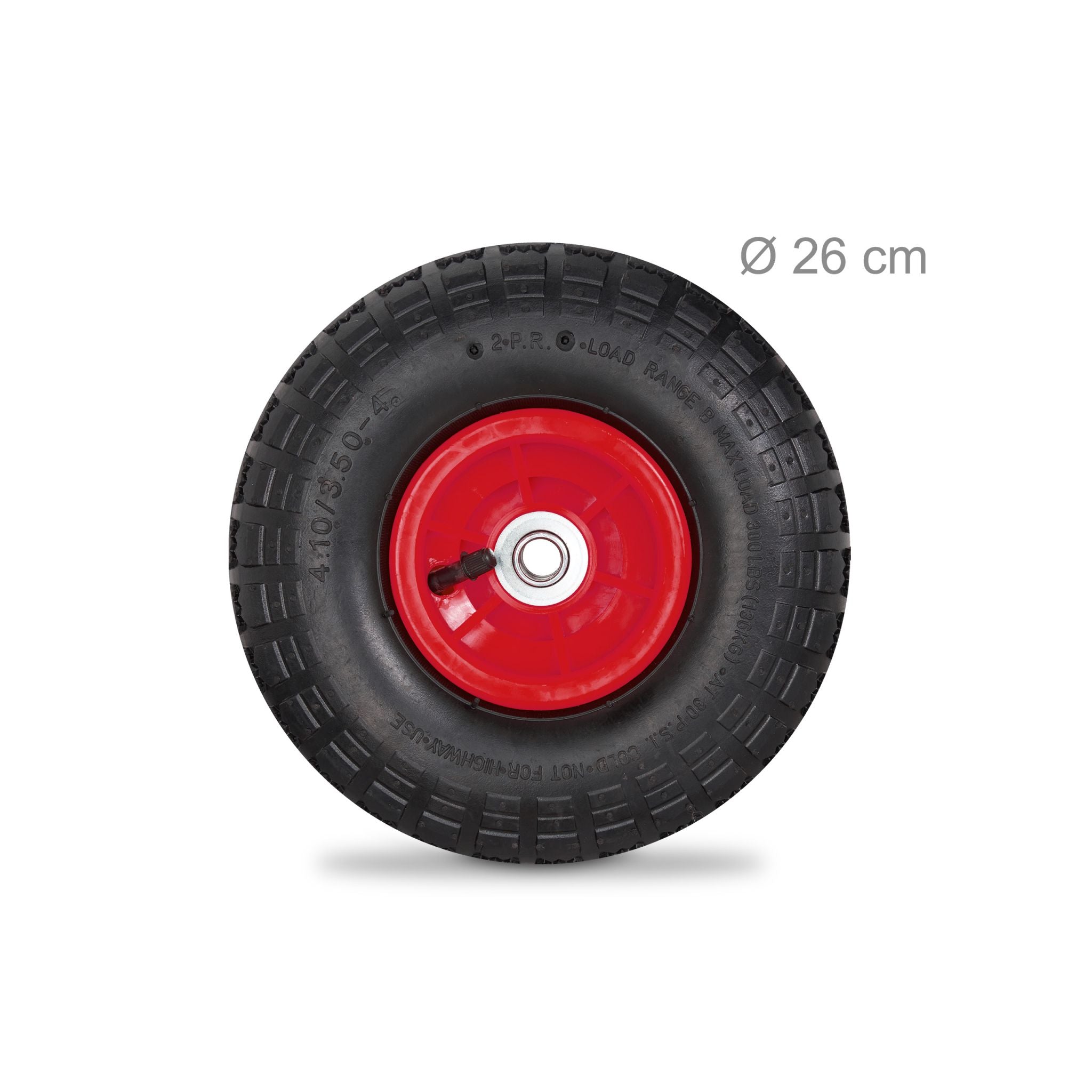 Sackkarrenrad 2er-Set 3.5-4 Rot-Schwarz von Relaxdays