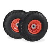 Sackkarrenrad PU 2er-Set 4.1/3.5-4 Rot-Schwarz von Relaxdays