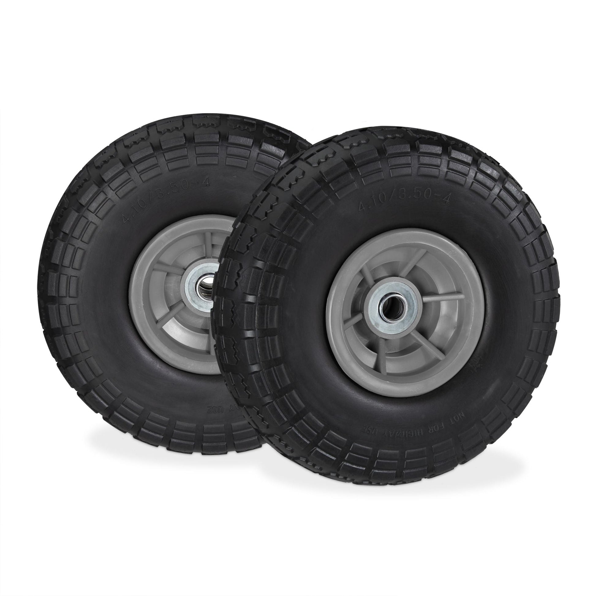 Sackkarrenrad PU 2er-Set 4.1/3.5-4 Schwarz-Grau von Relaxdays