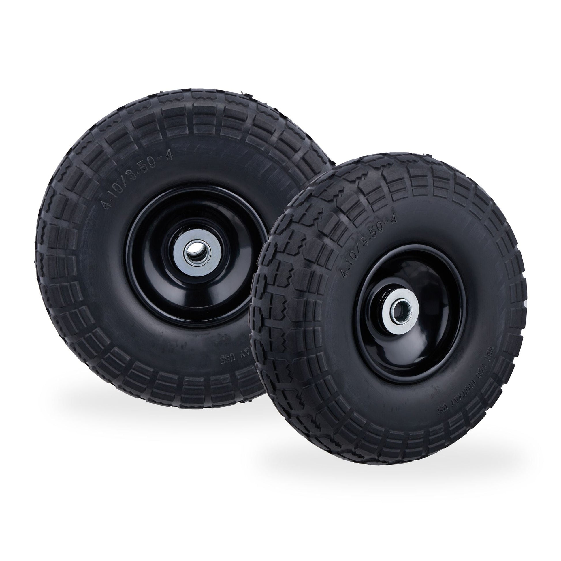 Sackkarrenrad PU 2er-Set Schwarz von Relaxdays