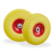 Sackkarrenrad PU 2er-Set Gelb-Rot von Relaxdays