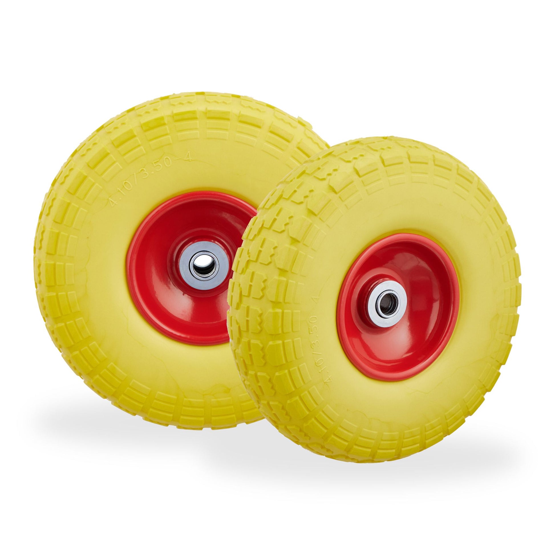Sackkarrenrad PU 2er-Set Gelb-Rot von Relaxdays
