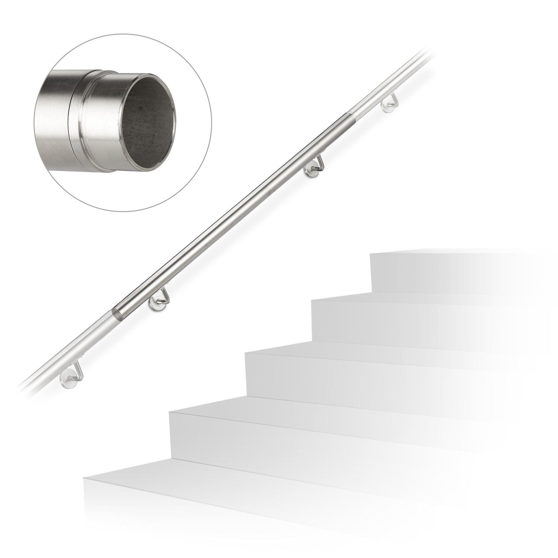 Handlauf 100cm erweiterbar Silber von Relaxdays