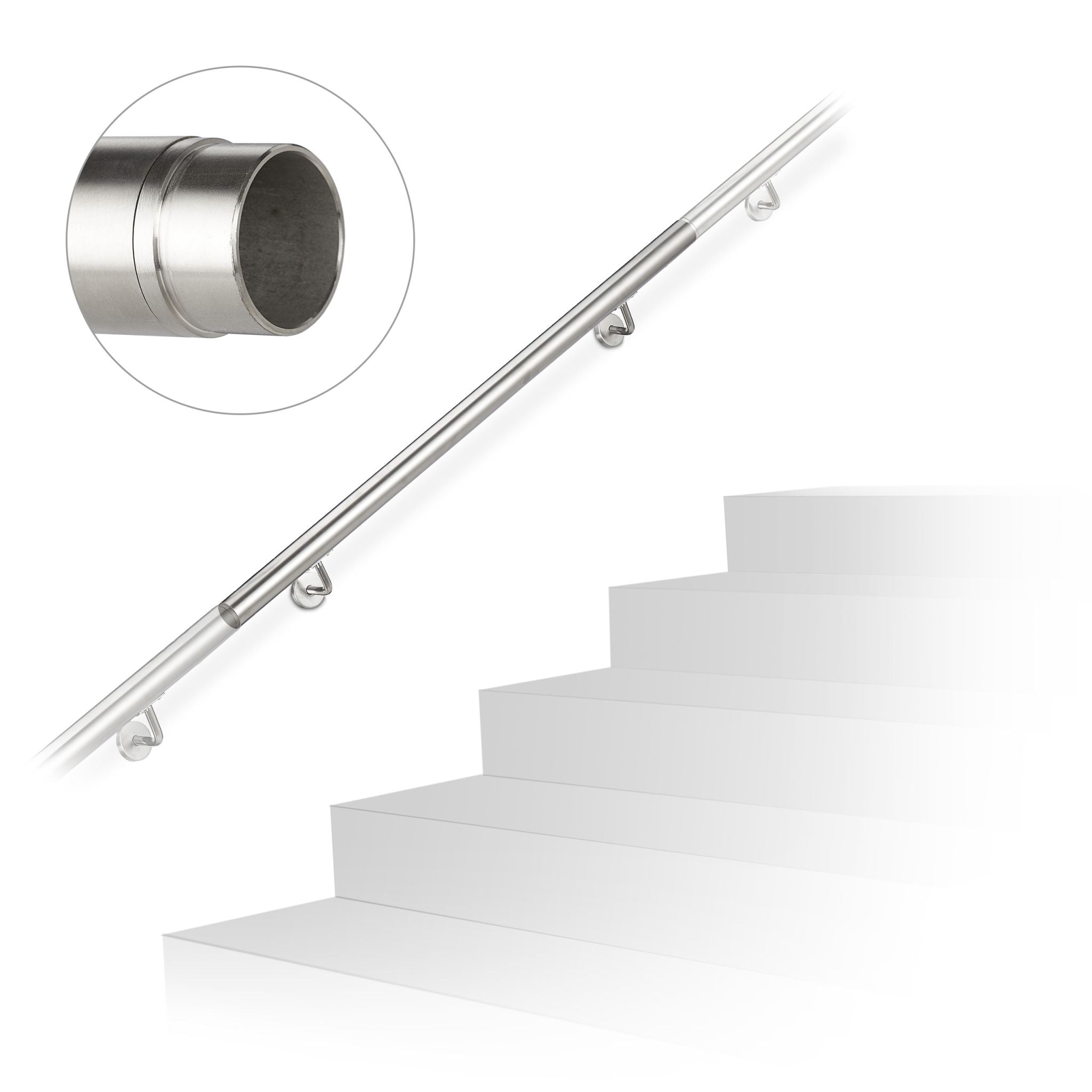 Handlauf 100cm erweiterbar Silber von Relaxdays