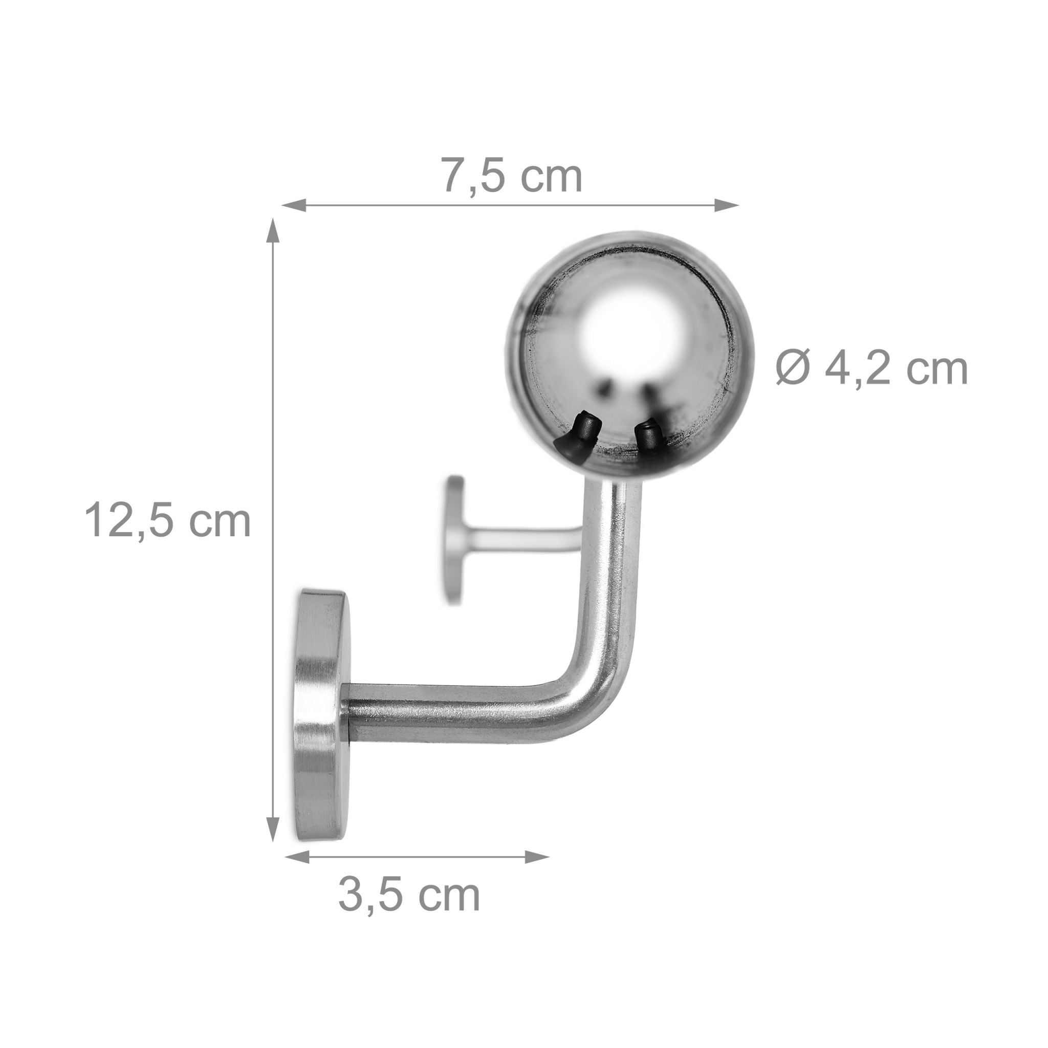 Handlauf 100cm erweiterbar Silber von Relaxdays