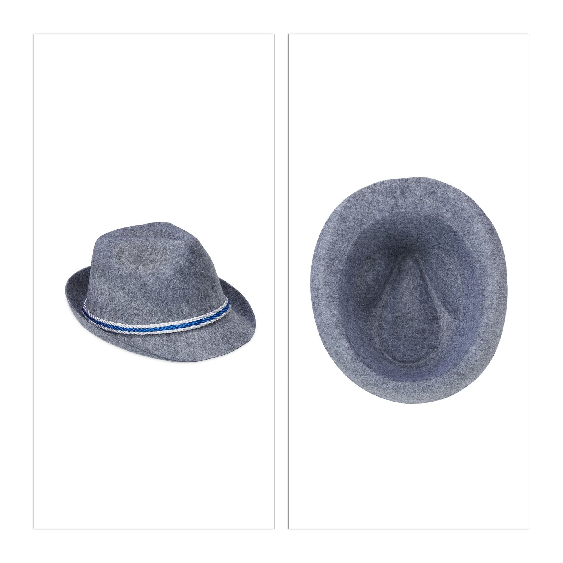 Trachtenhut Bayern 5er-Set Weiss-Blau-Grau von Relaxdays