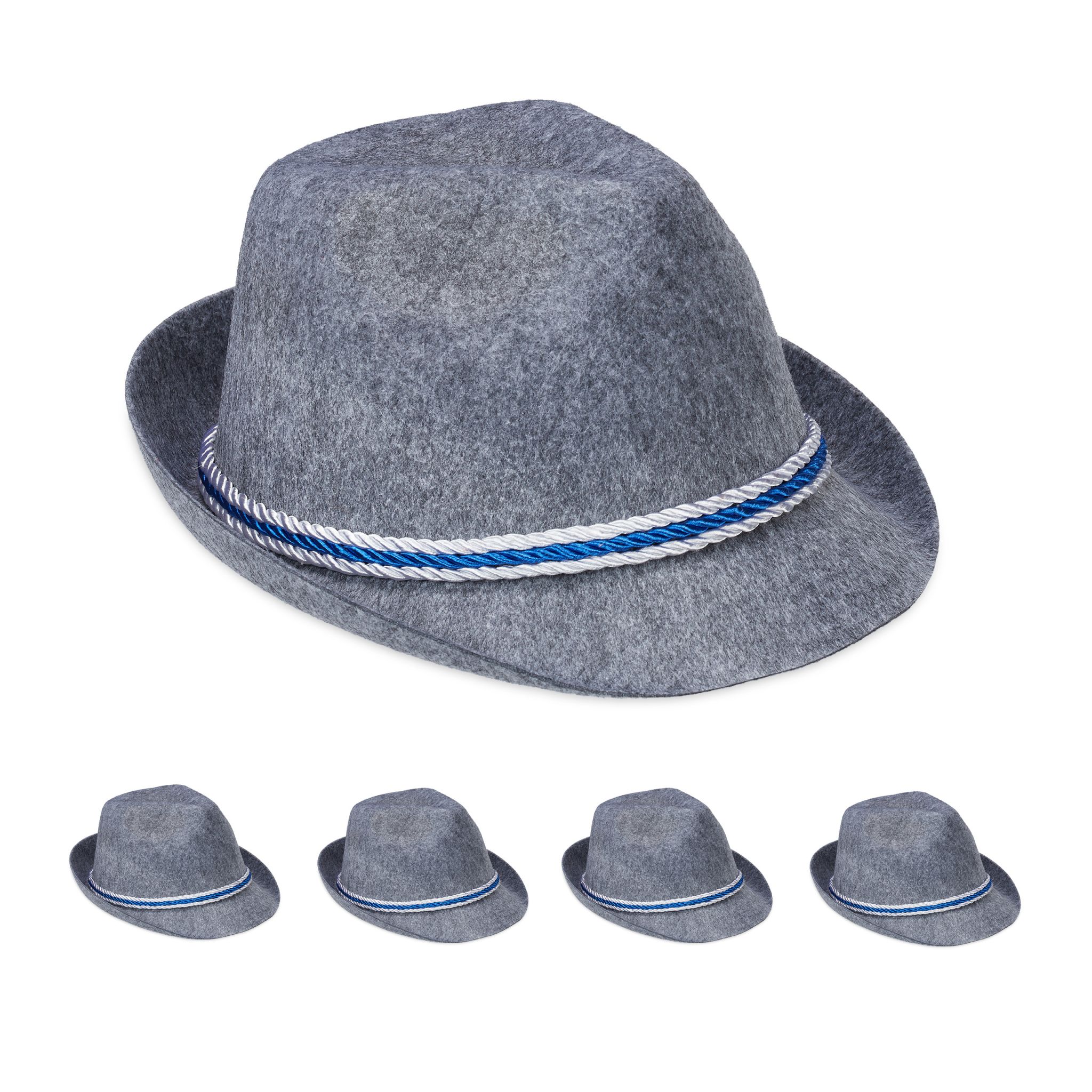 Trachtenhut Bayern 5er-Set Weiss-Blau-Grau von Relaxdays