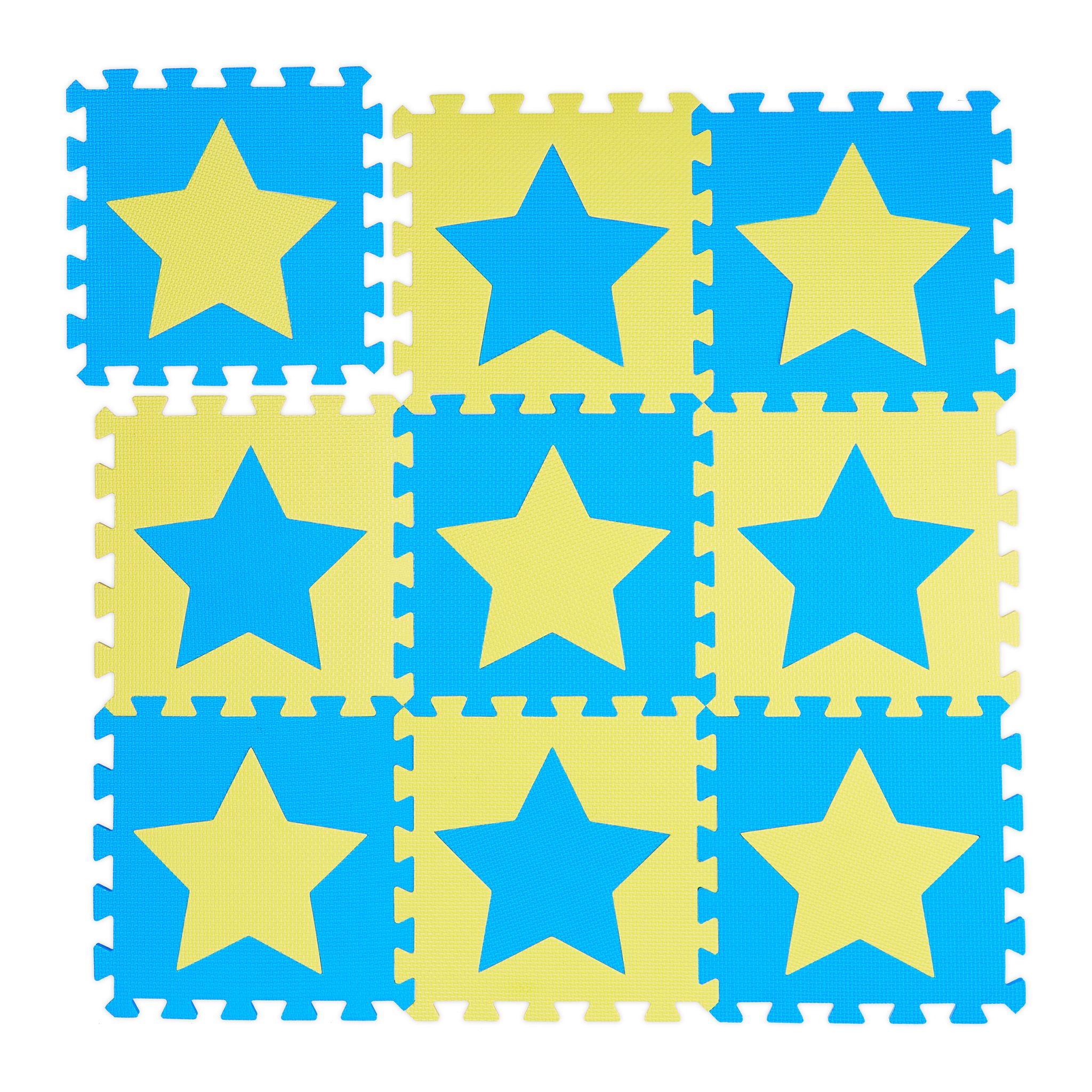 Puzzlematte Sterne Blau-Gelb von Relaxdays