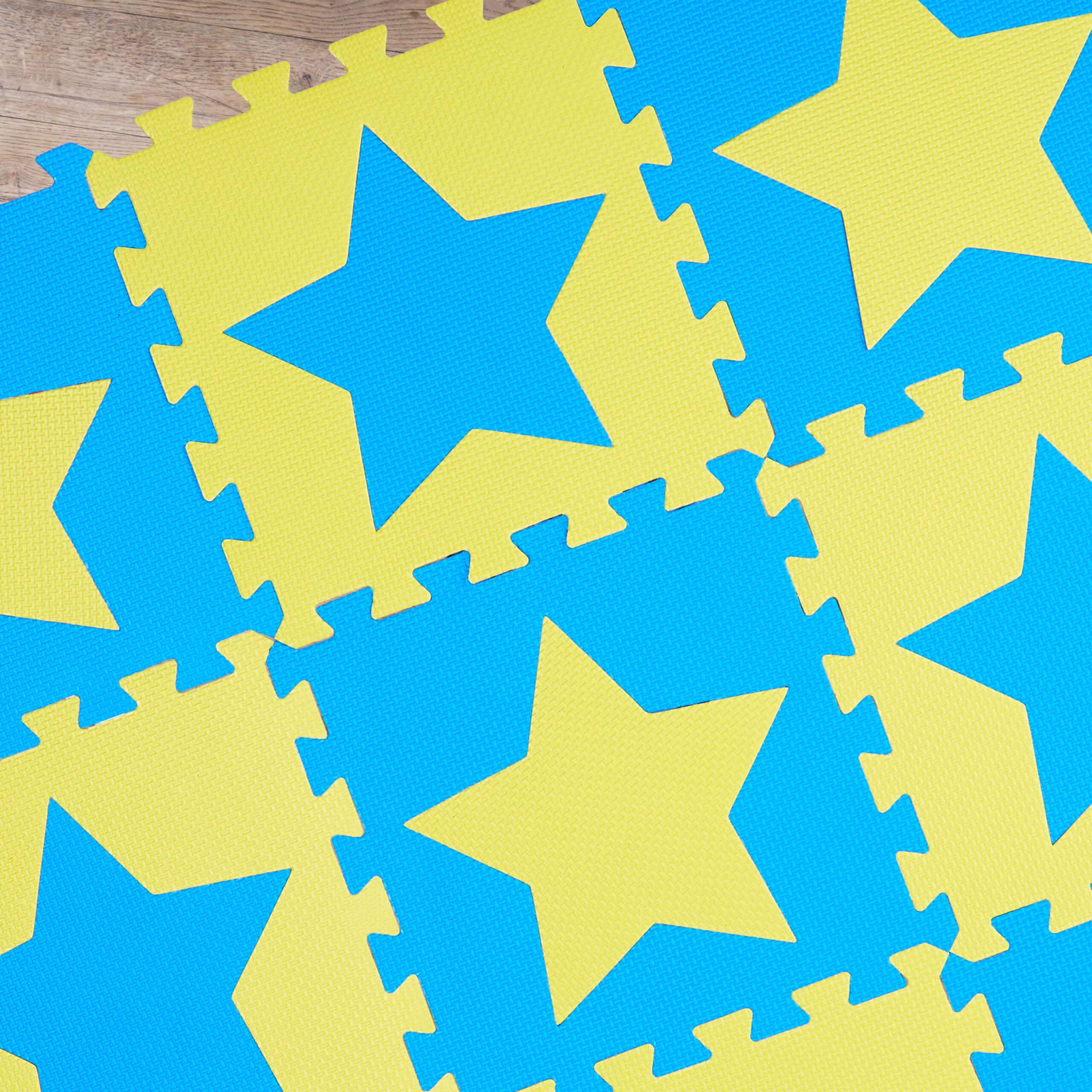 Puzzlematte Sterne Blau-Gelb von Relaxdays