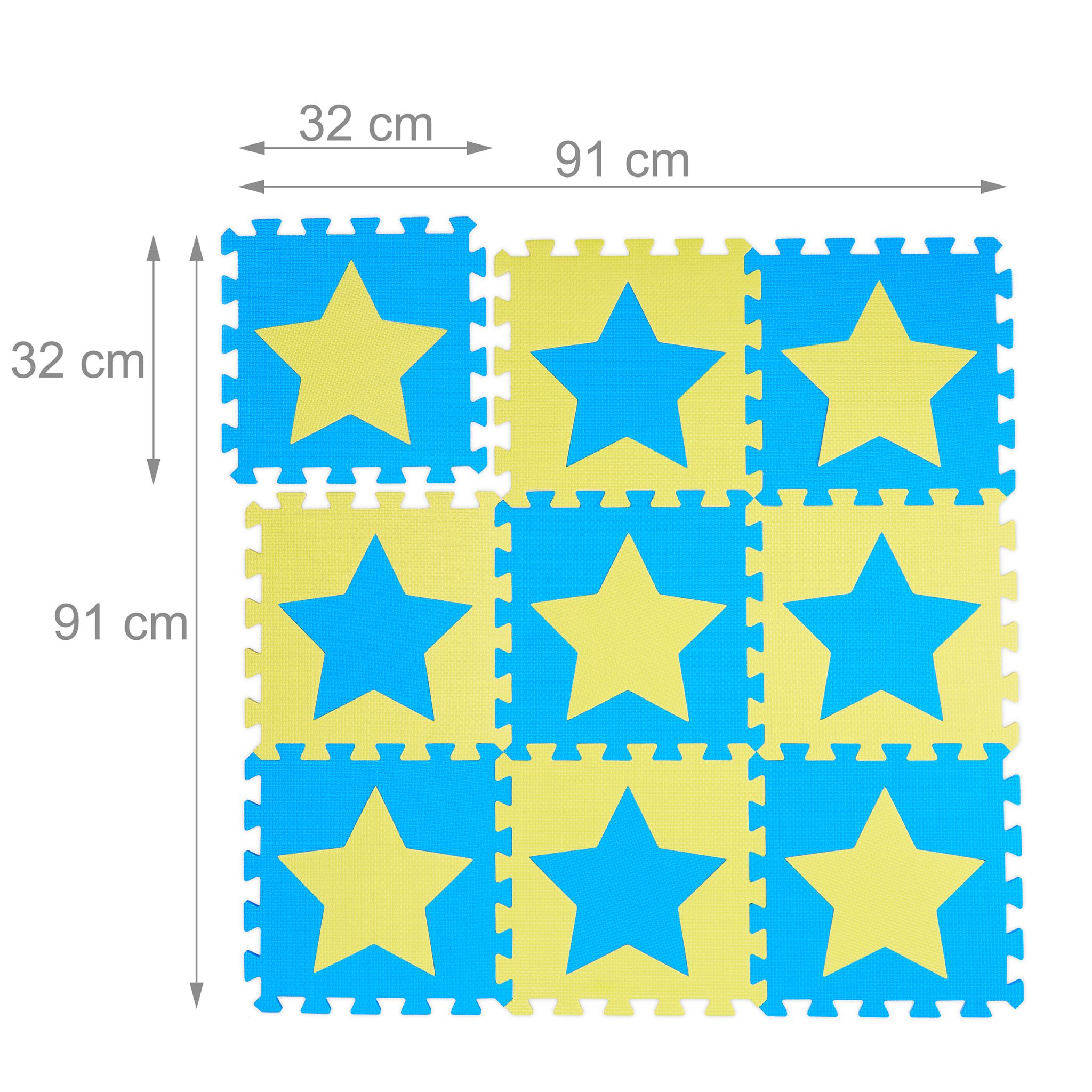 Puzzlematte Sterne Blau-Gelb von Relaxdays