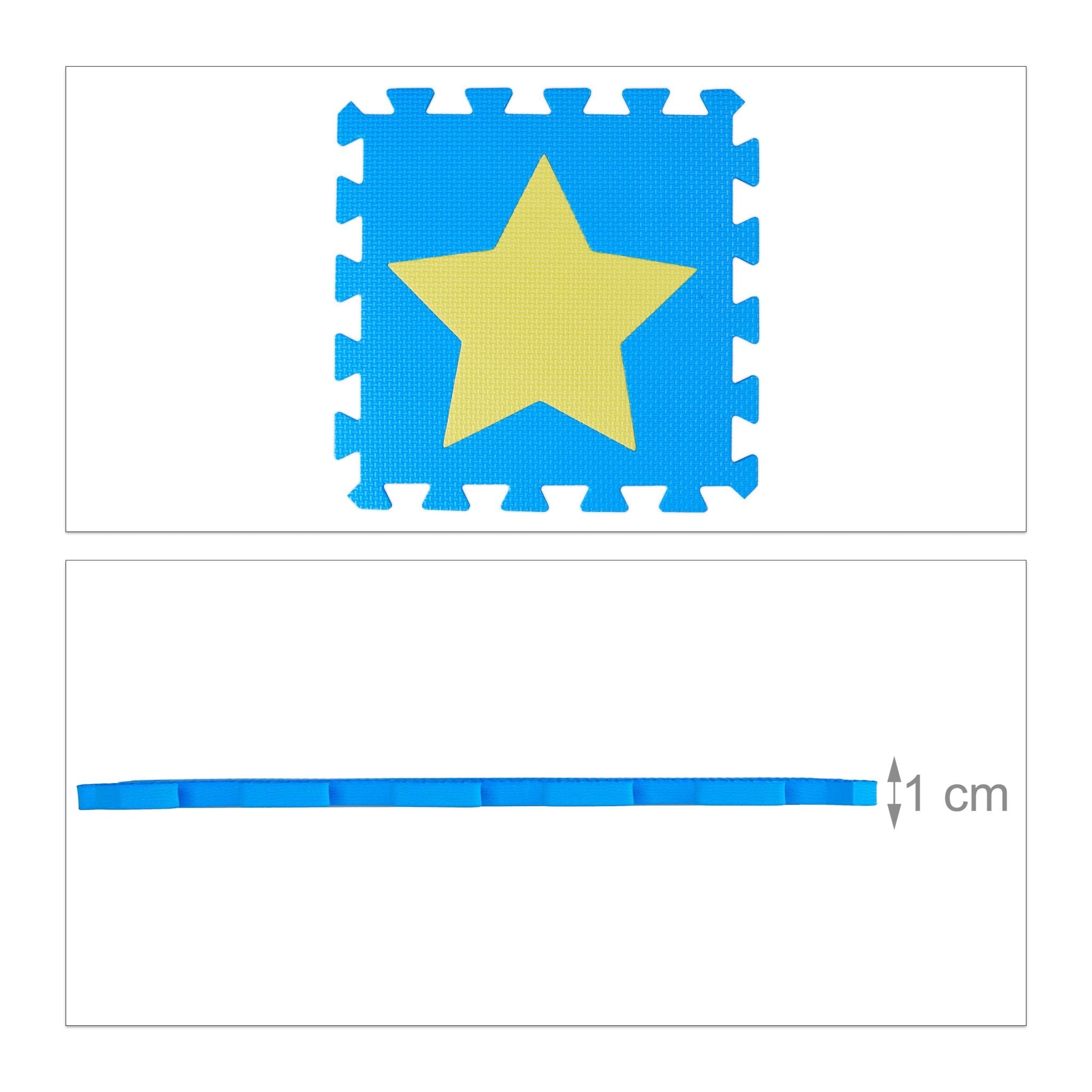 Puzzlematte Sterne Blau-Gelb von Relaxdays