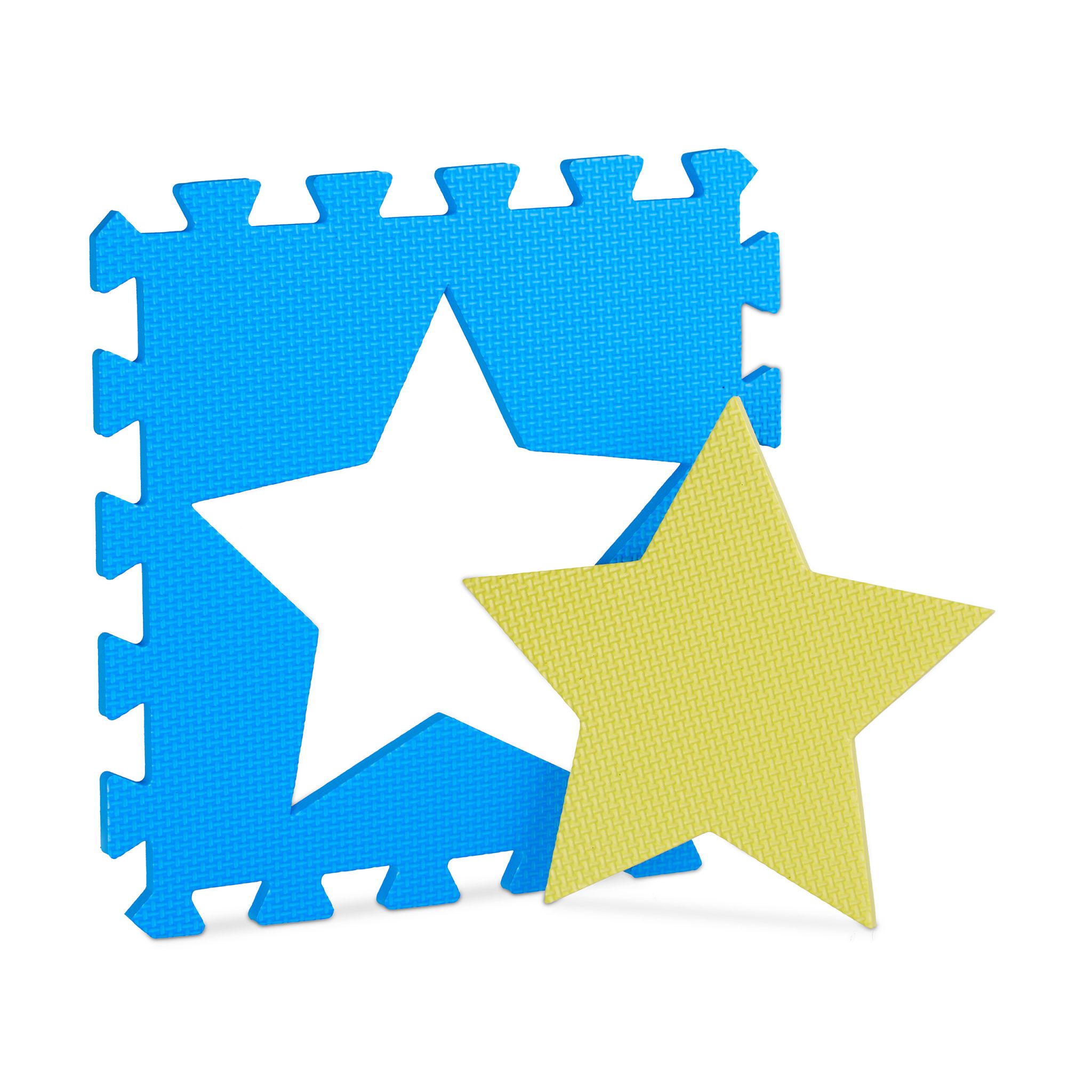 Puzzlematte Sterne Blau-Gelb von Relaxdays