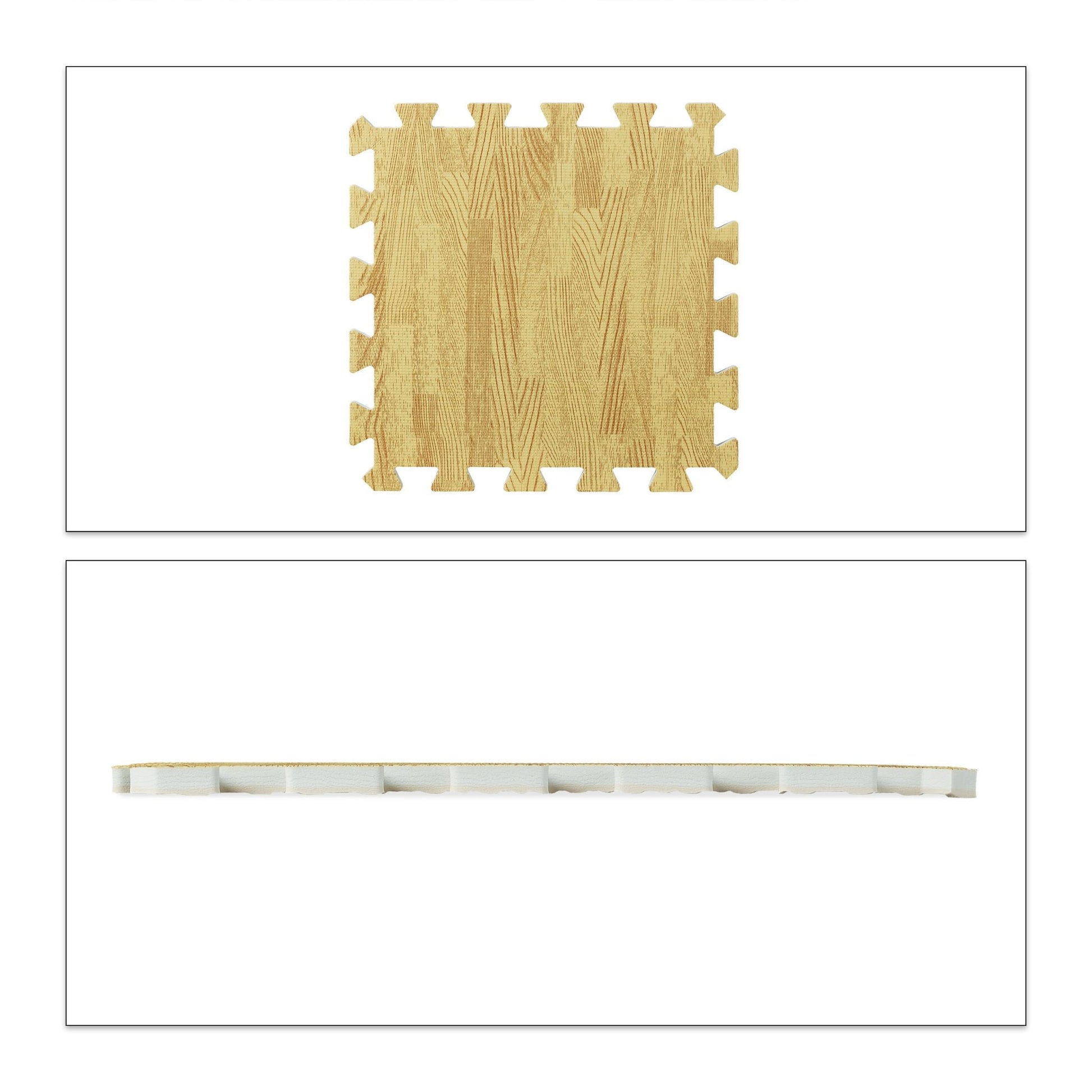 Bodenschutzmatte in Holzoptik 9er-Set Hellbraun von Relaxdays