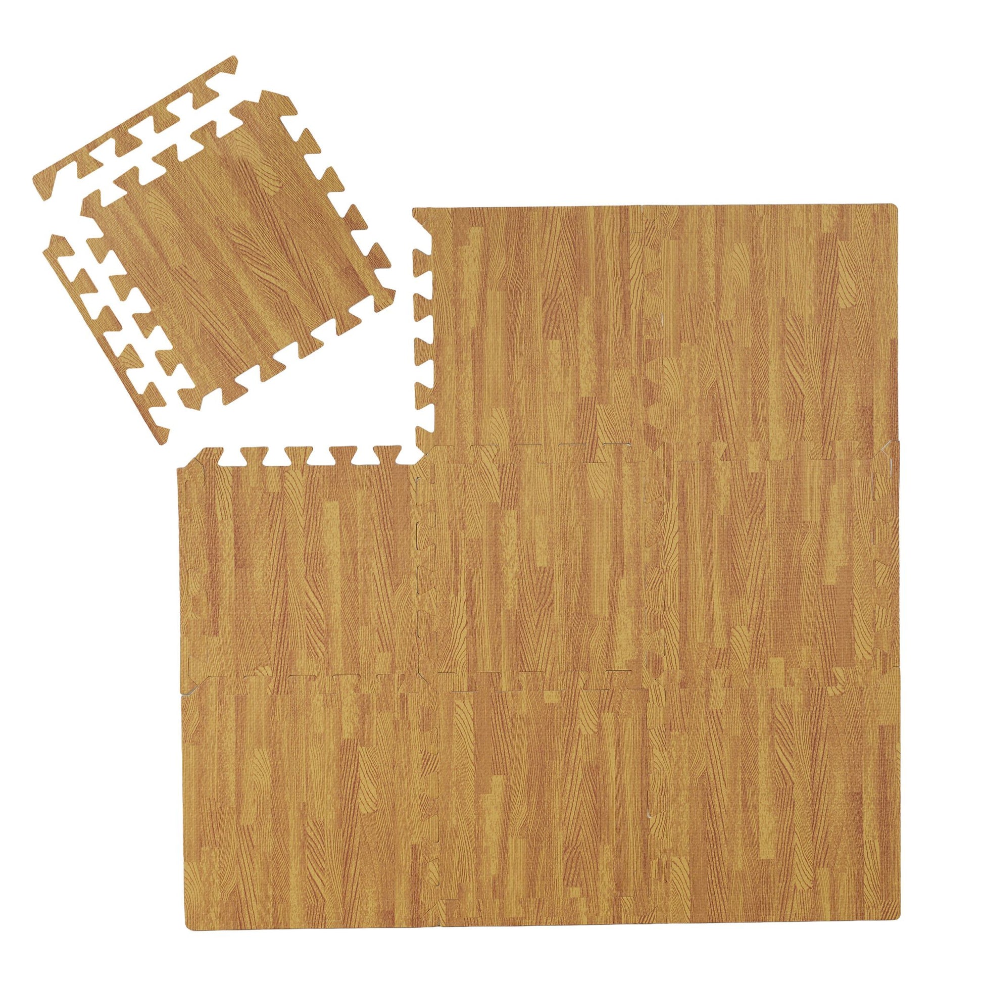 Bodenschutzmatte in Holzoptik 9er-Set Hellbraun von Relaxdays
