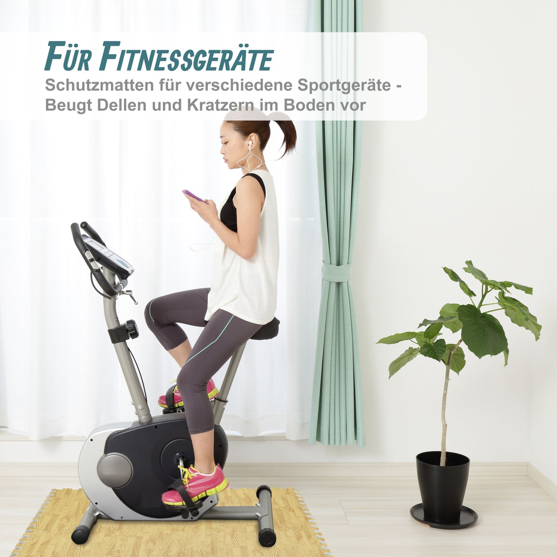Bodenschutzmatte in Holzoptik 9er-Set Hellbraun von Relaxdays