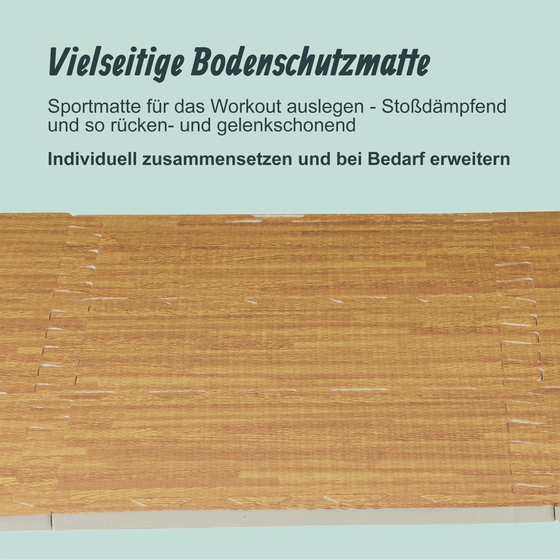 Bodenschutzmatte in Holzoptik 9er-Set Hellbraun von Relaxdays