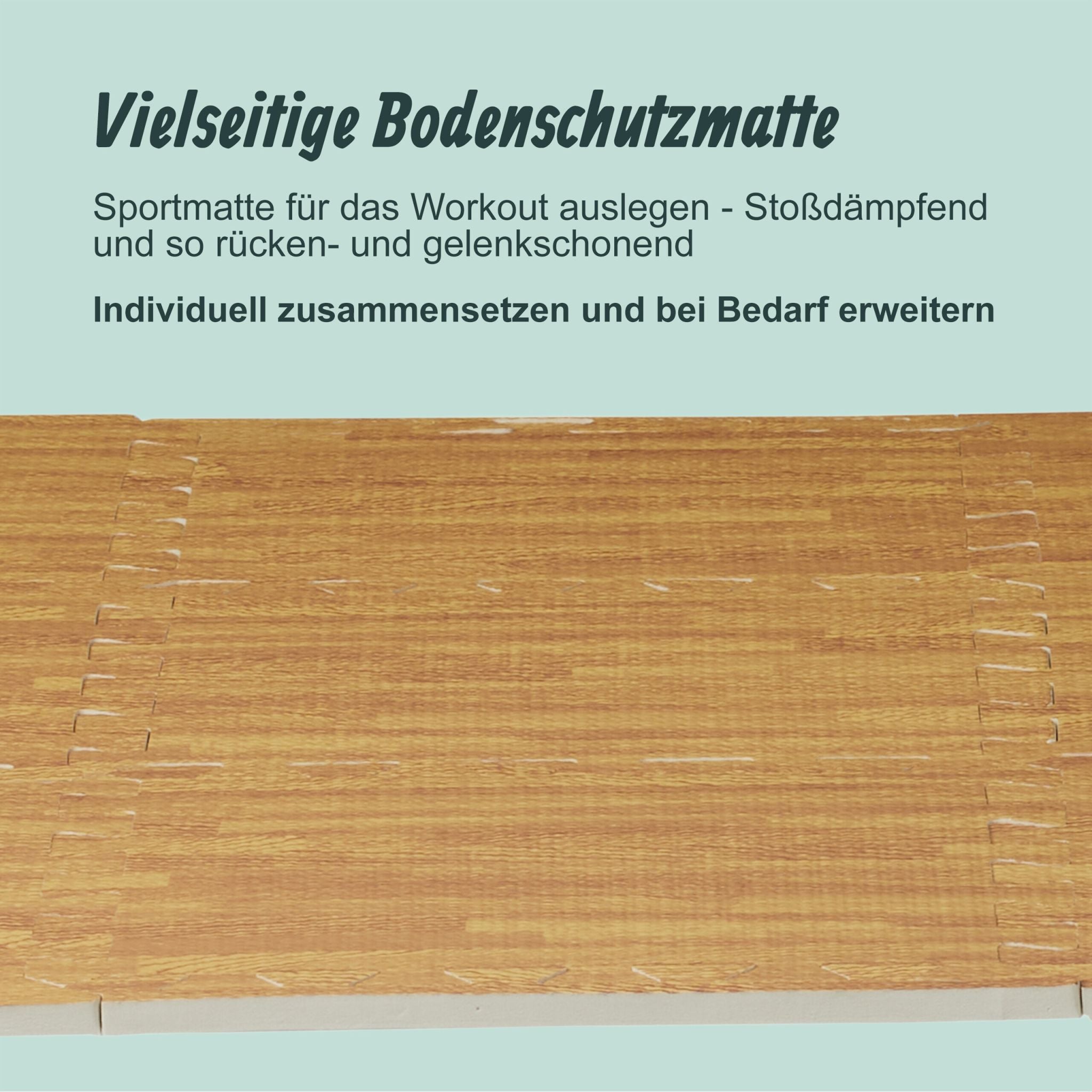 Bodenschutzmatte in Holzoptik 9er-Set Hellbraun von Relaxdays