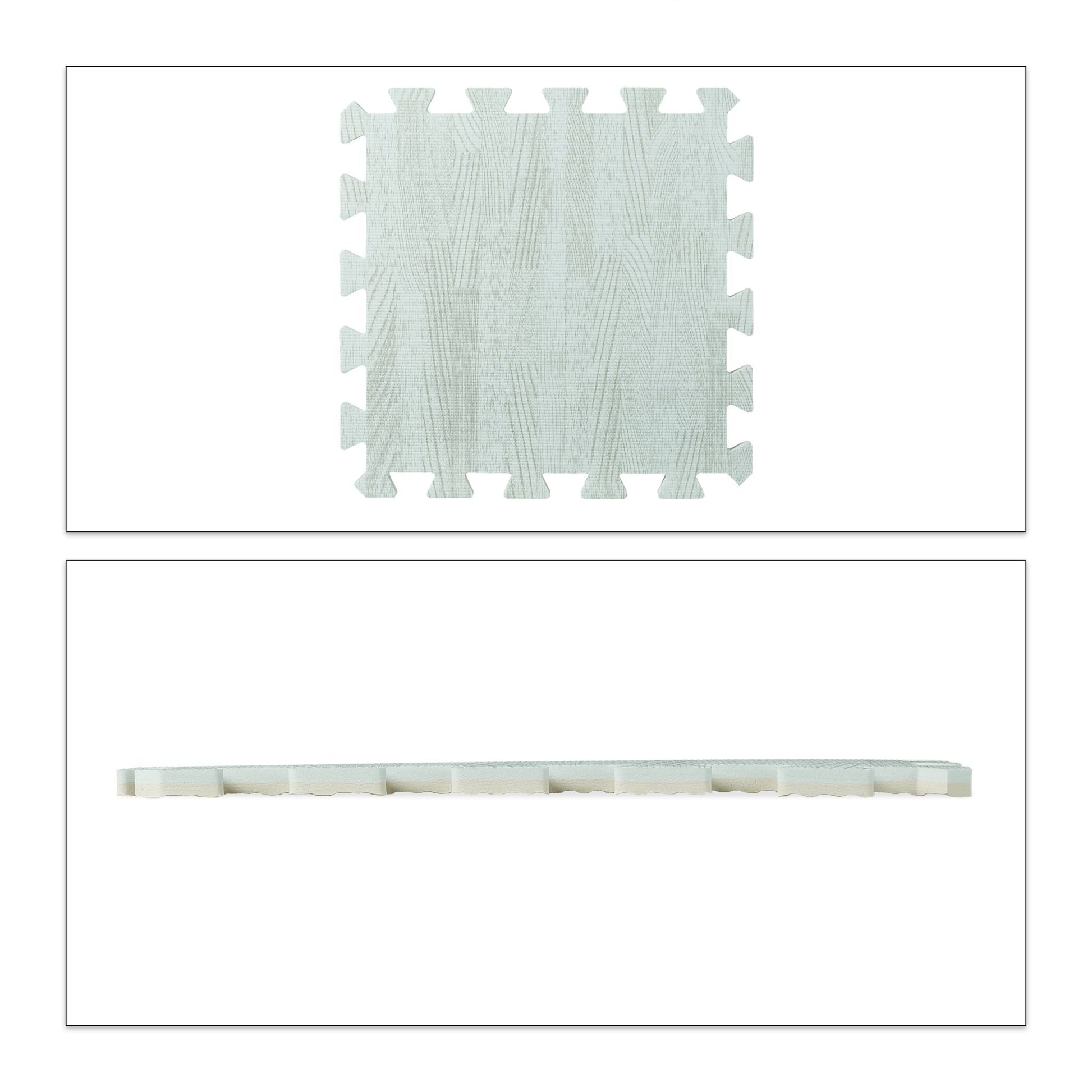 Bodenschutzmatte in Holzoptik 9er-Set Weiss von Relaxdays
