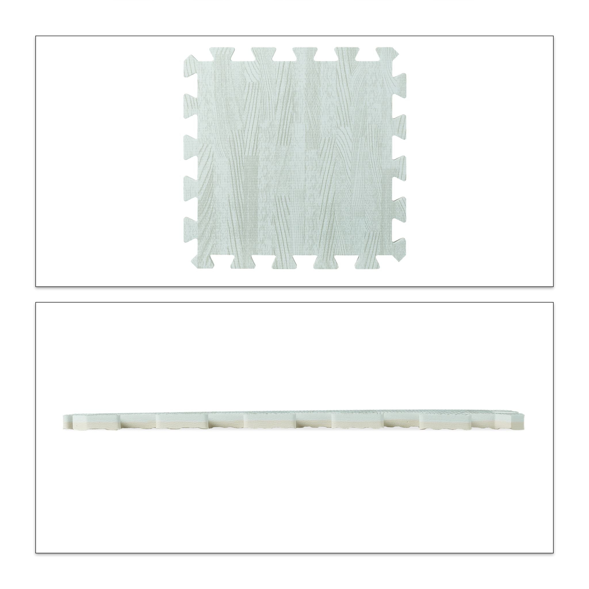 Bodenschutzmatte in Holzoptik 9er-Set Weiss von Relaxdays