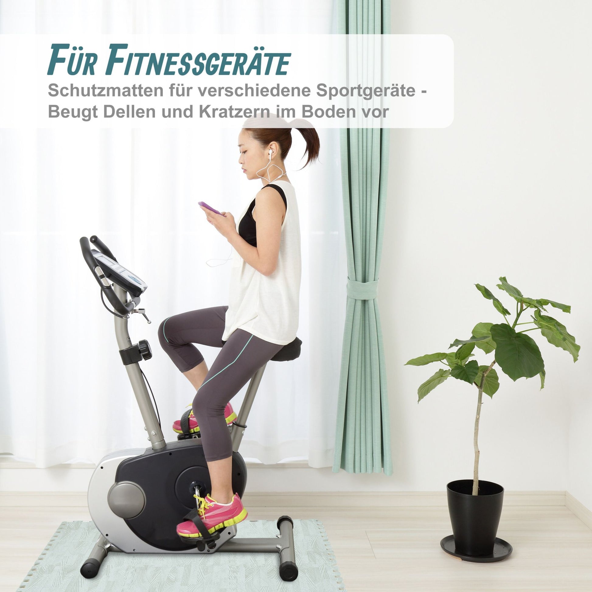 Bodenschutzmatte in Holzoptik 9er-Set Weiss von Relaxdays