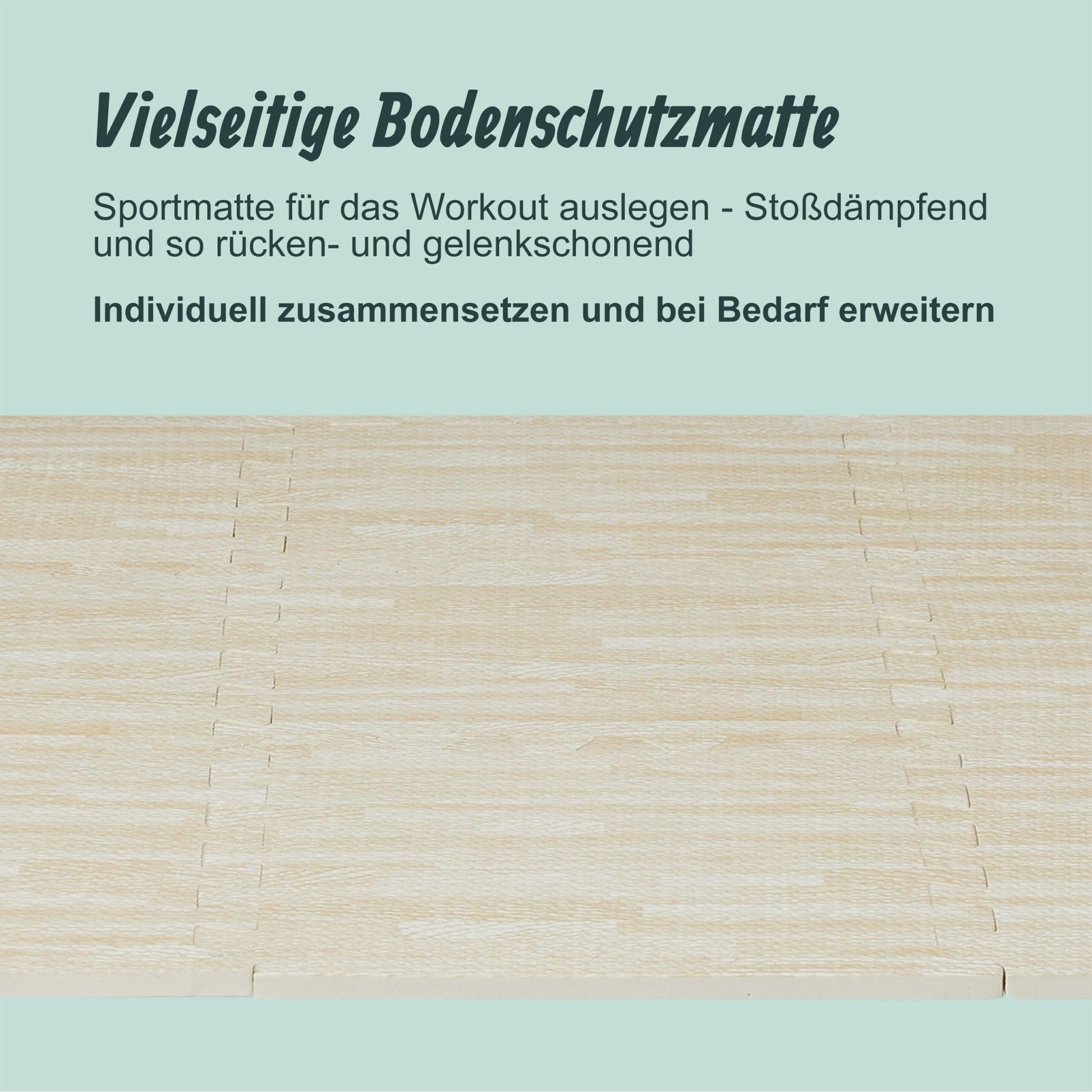 Bodenschutzmatte in Holzoptik 9er-Set Weiss von Relaxdays