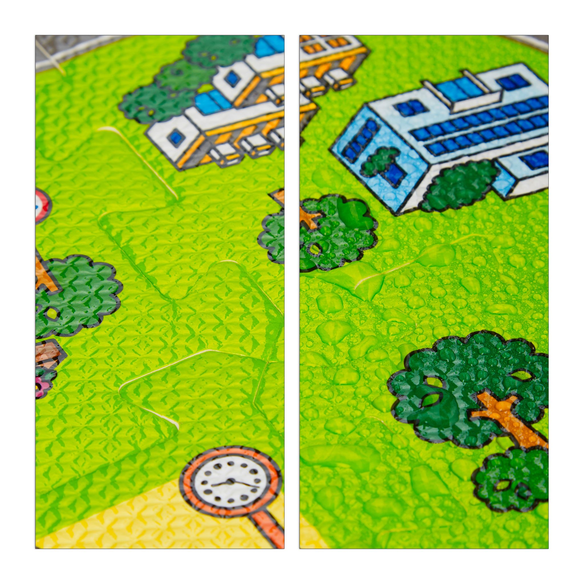 Puzzlematte Strasse mit Tieren Weiss-Grün-Grau von Relaxdays
