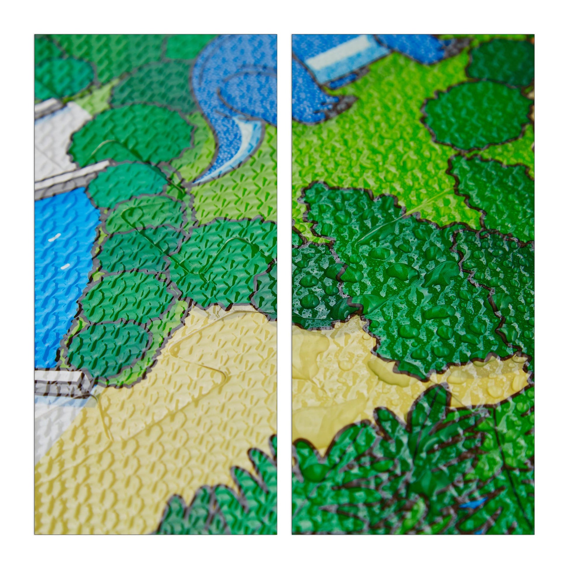 Puzzlematte Dinosaurier Blau-Grün-Hellbraun von Relaxdays