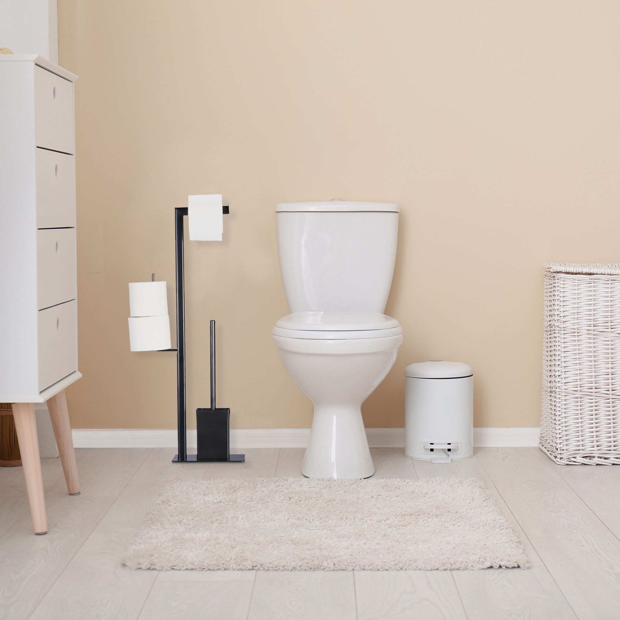 WC Garnitur in Schwarz Schwarz