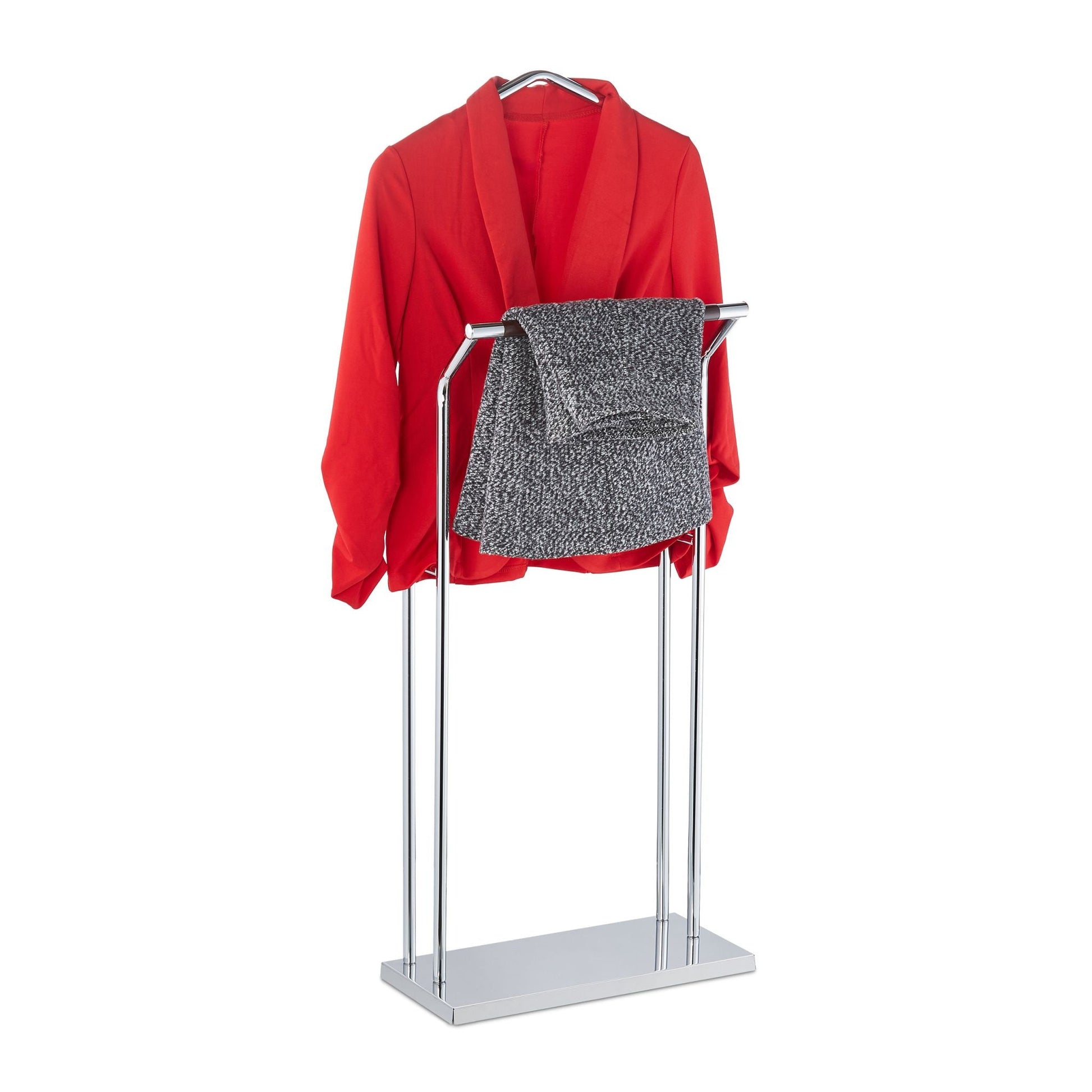Herrendiener Metall Dunkelbraun-Silber von Relaxdays