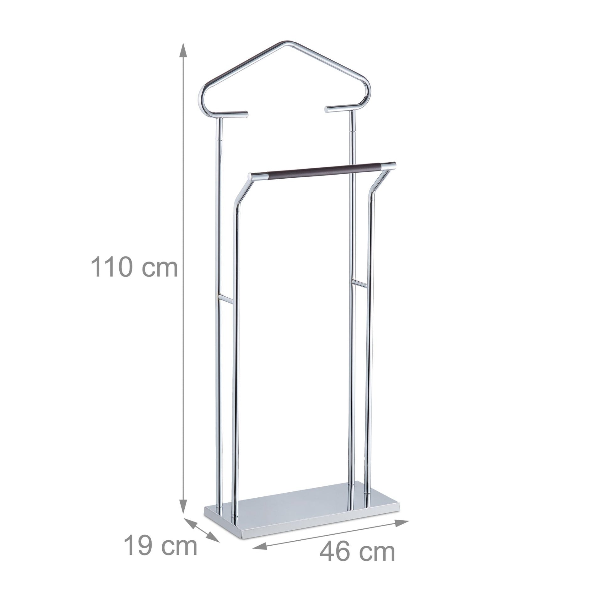 Herrendiener Metall Dunkelbraun-Silber von Relaxdays