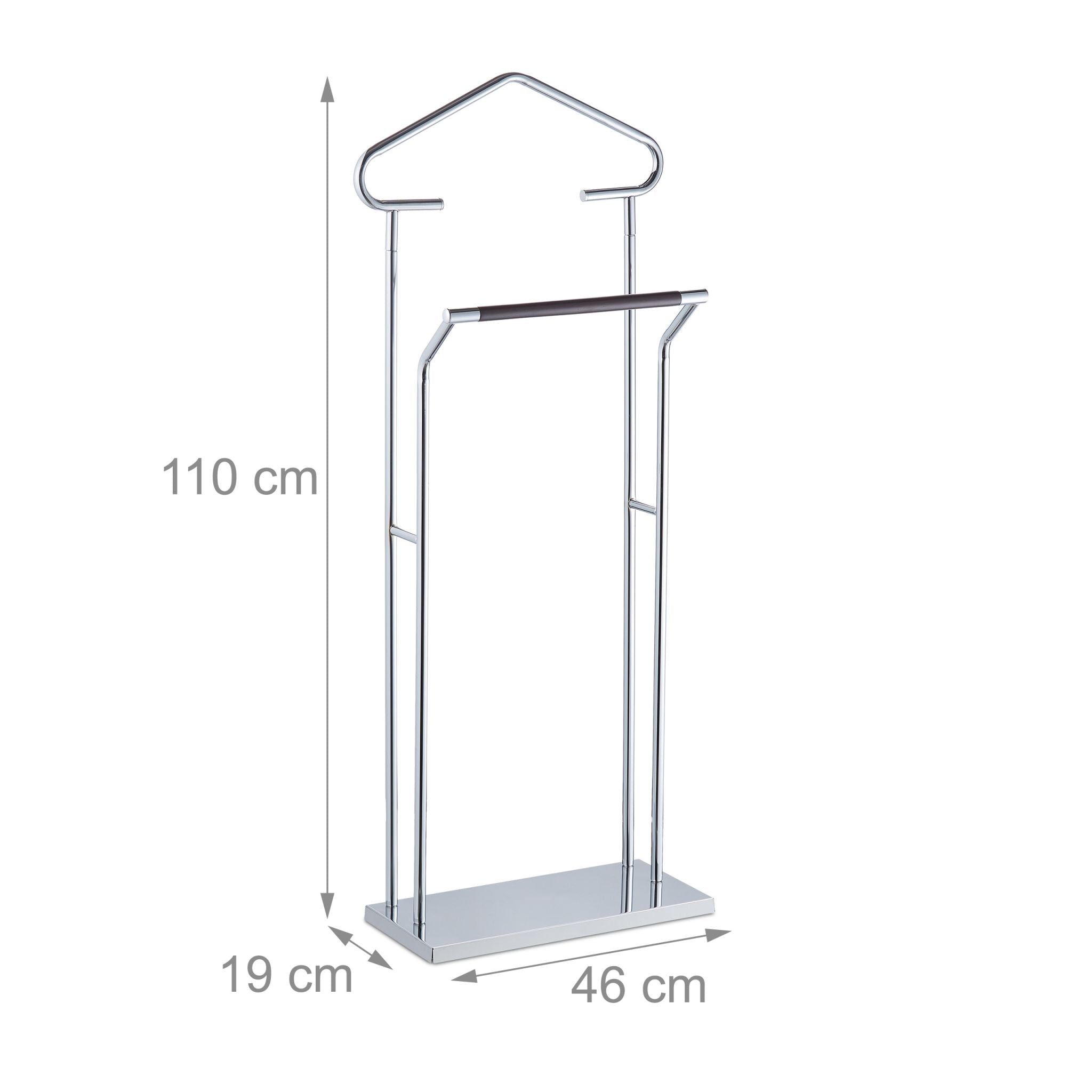 Herrendiener Metall Dunkelbraun-Silber von Relaxdays