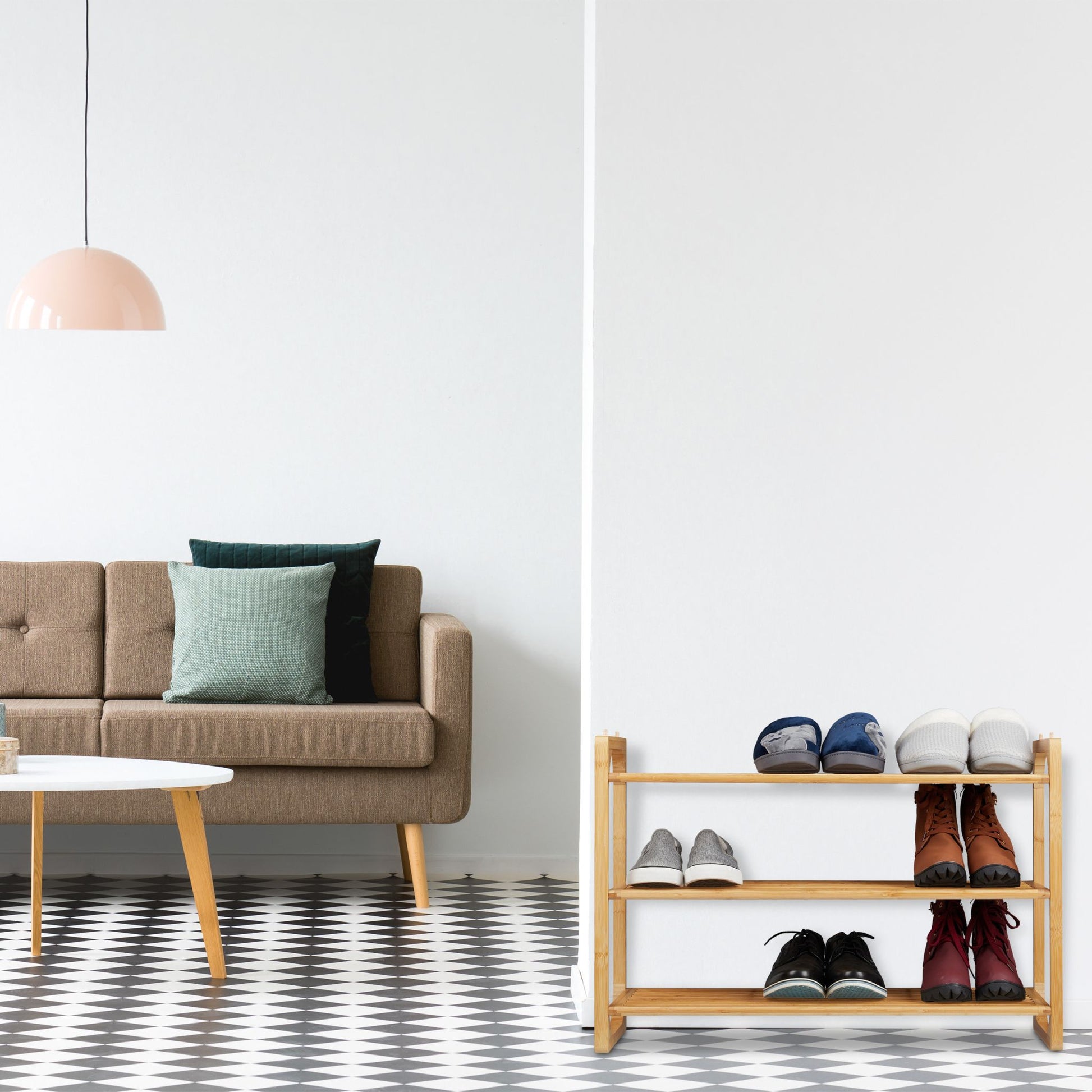 Schuhregal Bambus stapelbar Hellbraun von Relaxdays