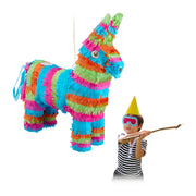 Pinata Esel bunt Grün-Hellblau-Pink von Relaxdays