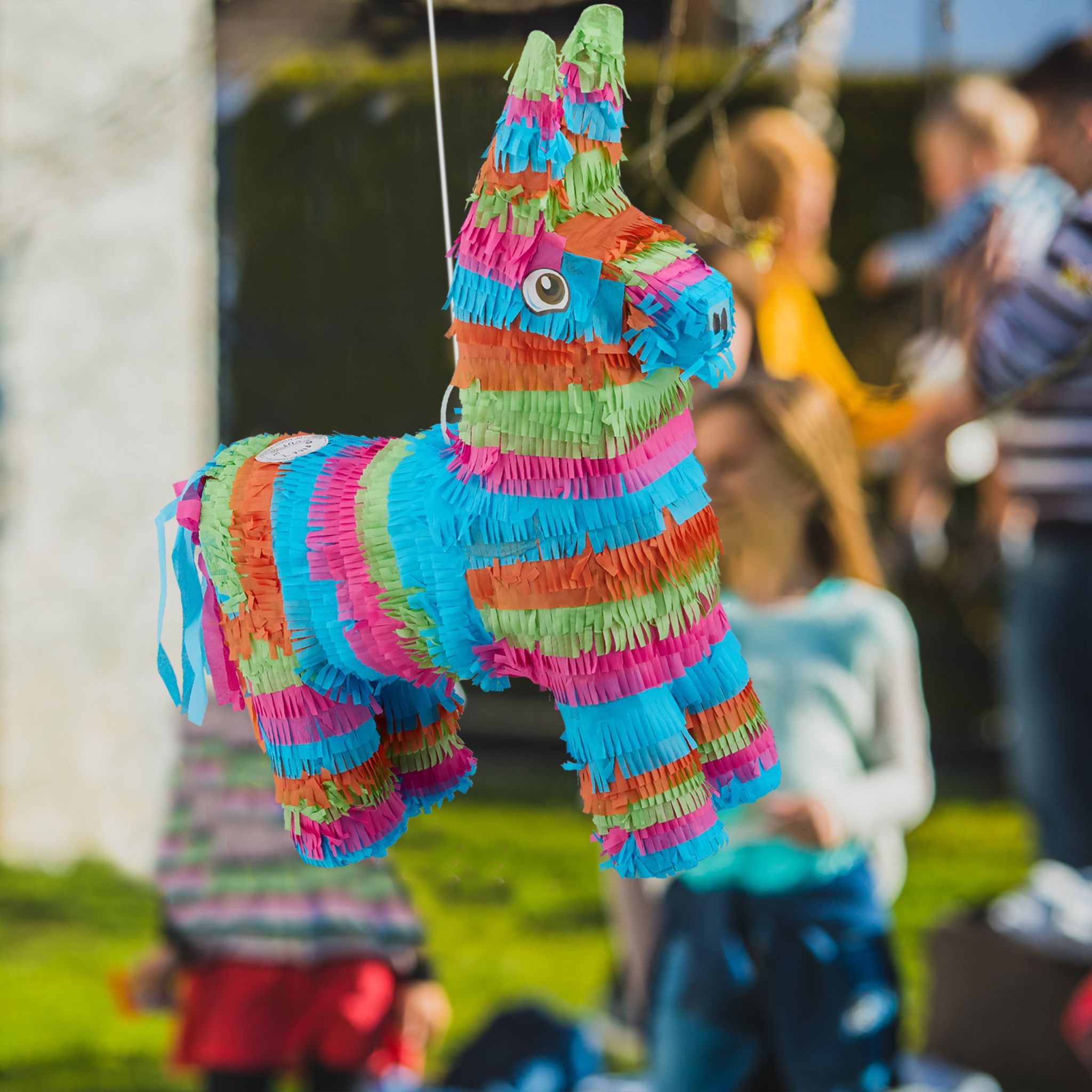 Pinata Esel bunt Grün-Hellblau-Pink von Relaxdays