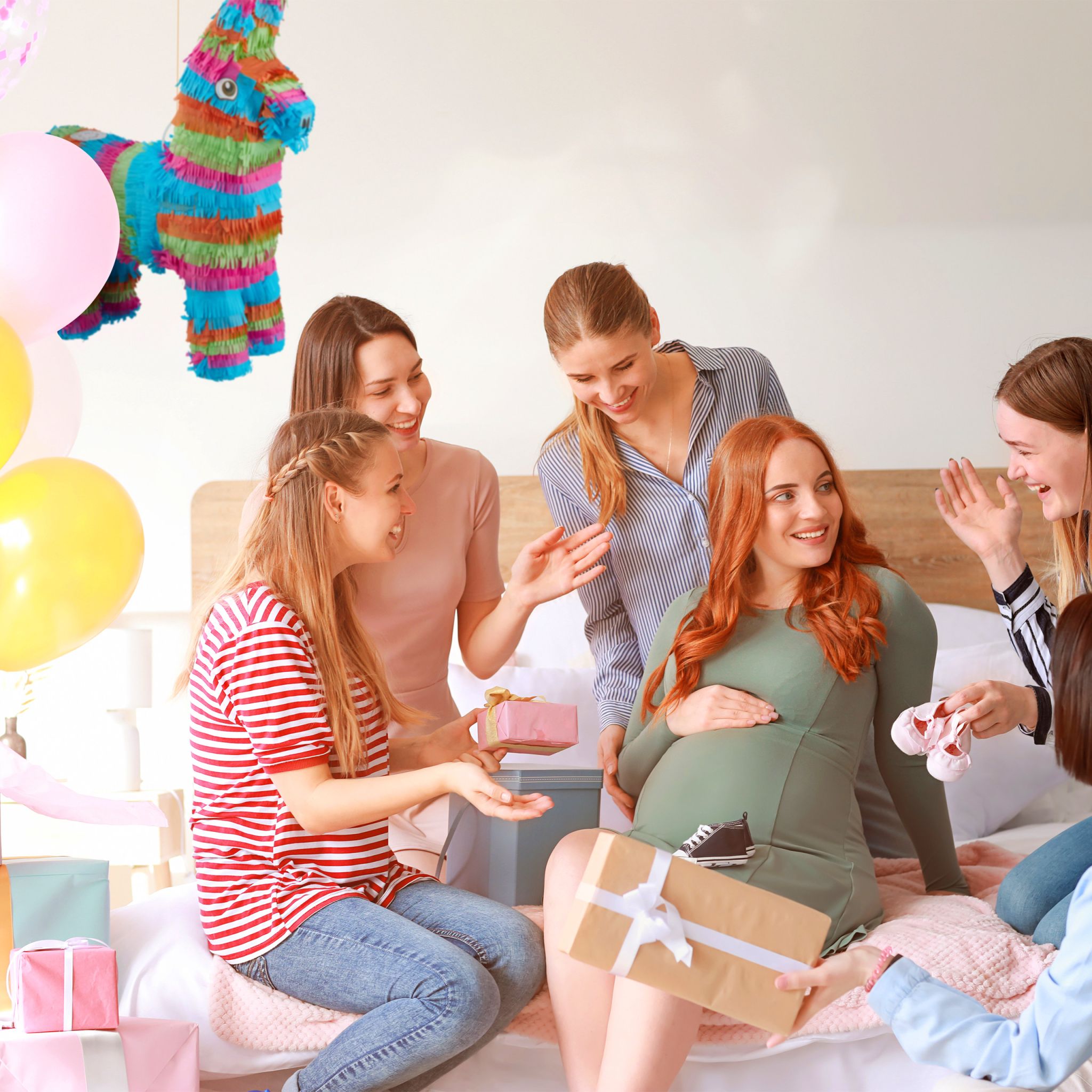 Pinata Esel bunt Grün-Hellblau-Pink von Relaxdays