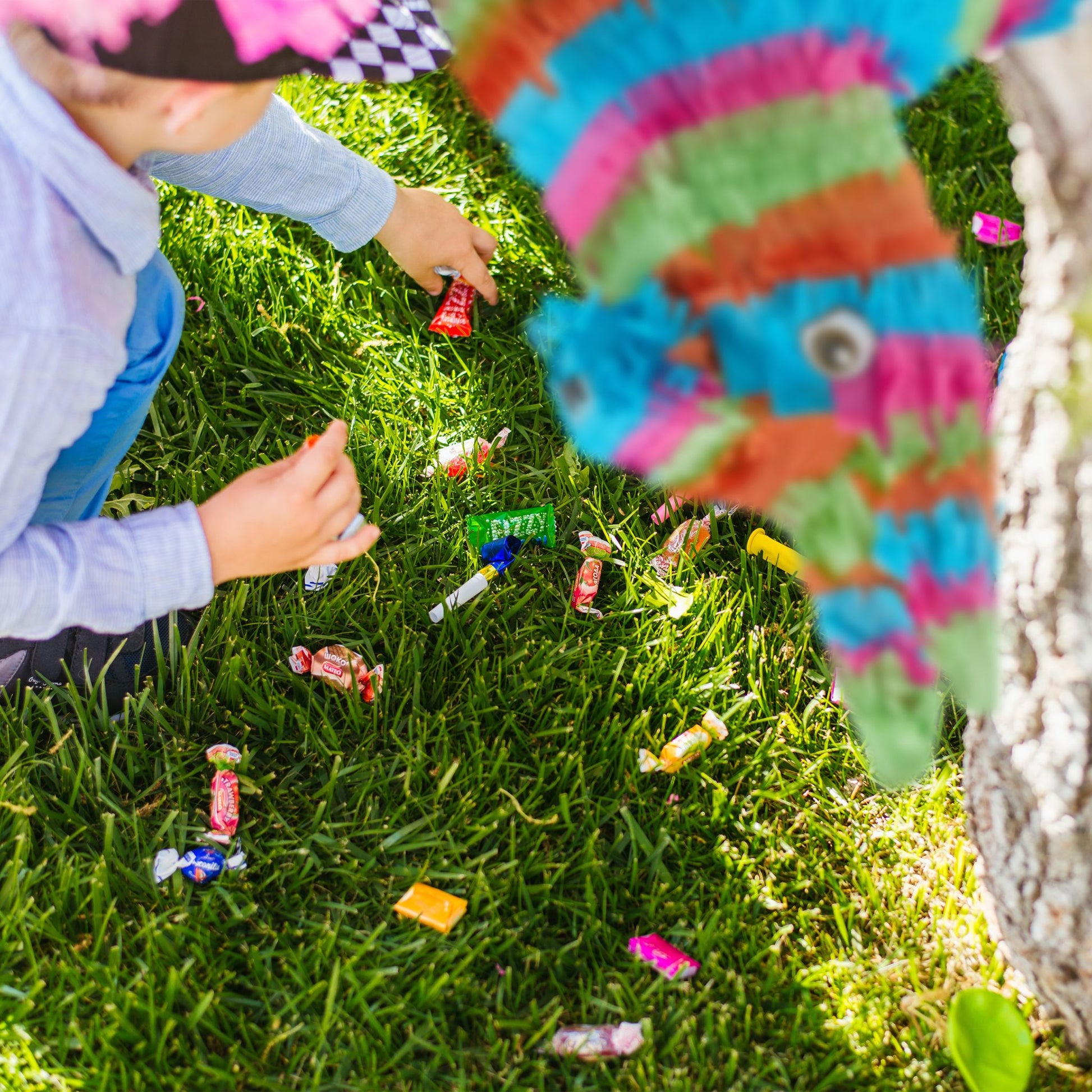 Pinata Esel bunt Grün-Hellblau-Pink von Relaxdays