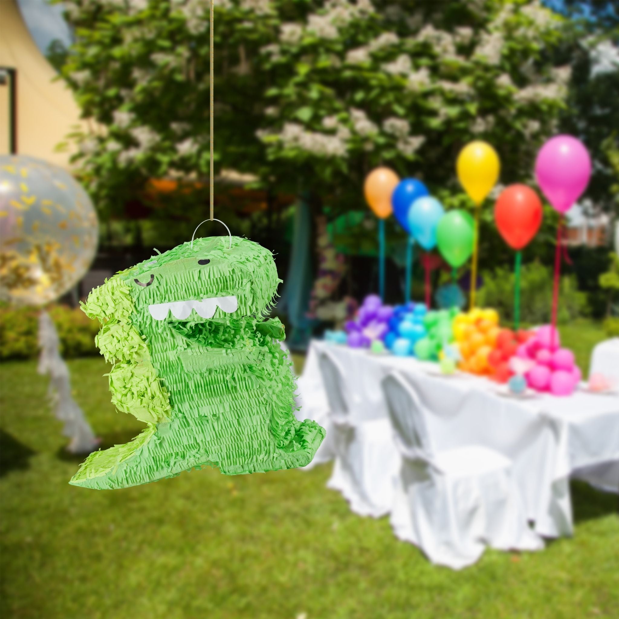 Pinata Dino Weiss-Grün von Relaxdays