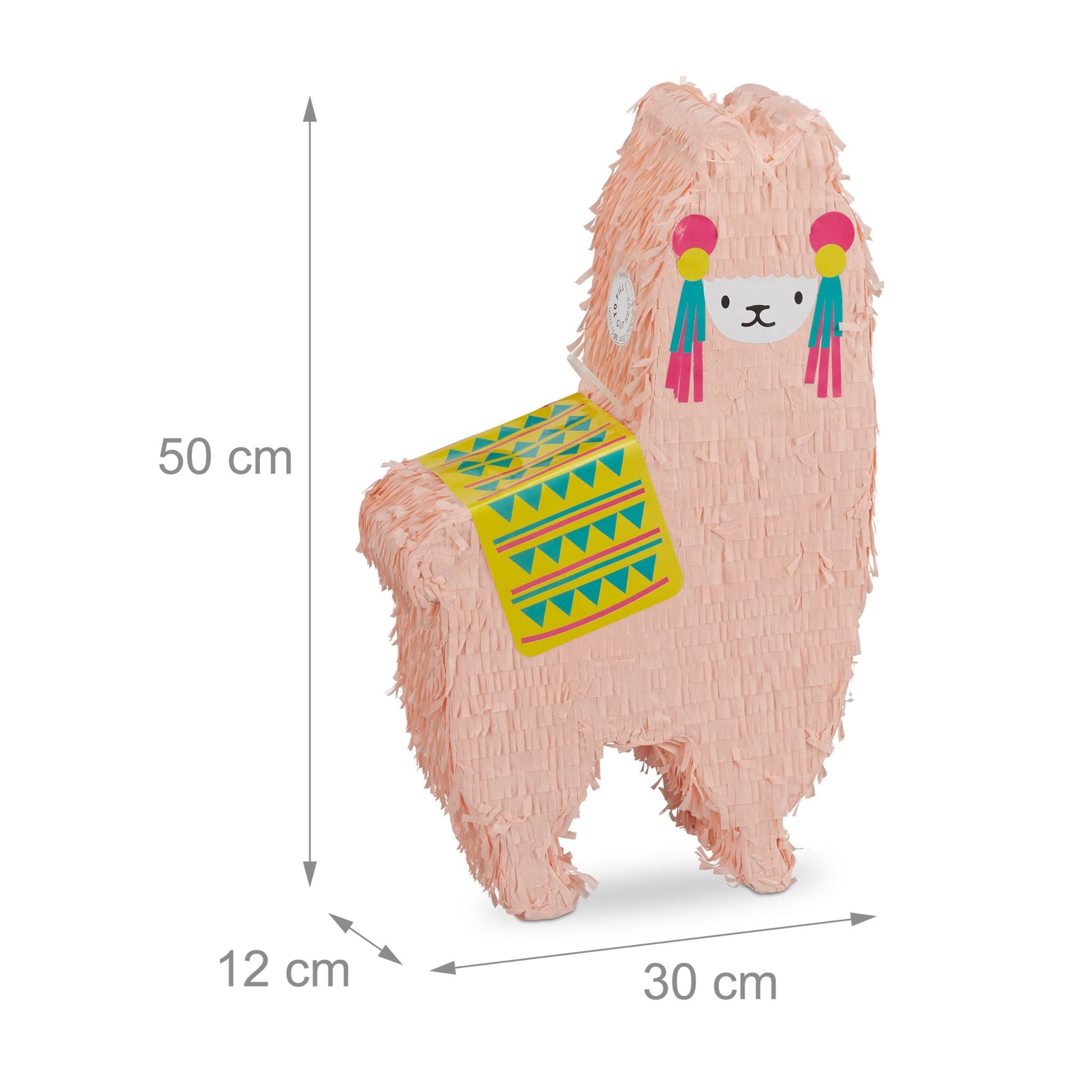 Pinata Lama Gelb-Rosa-Türkis von Relaxdays
