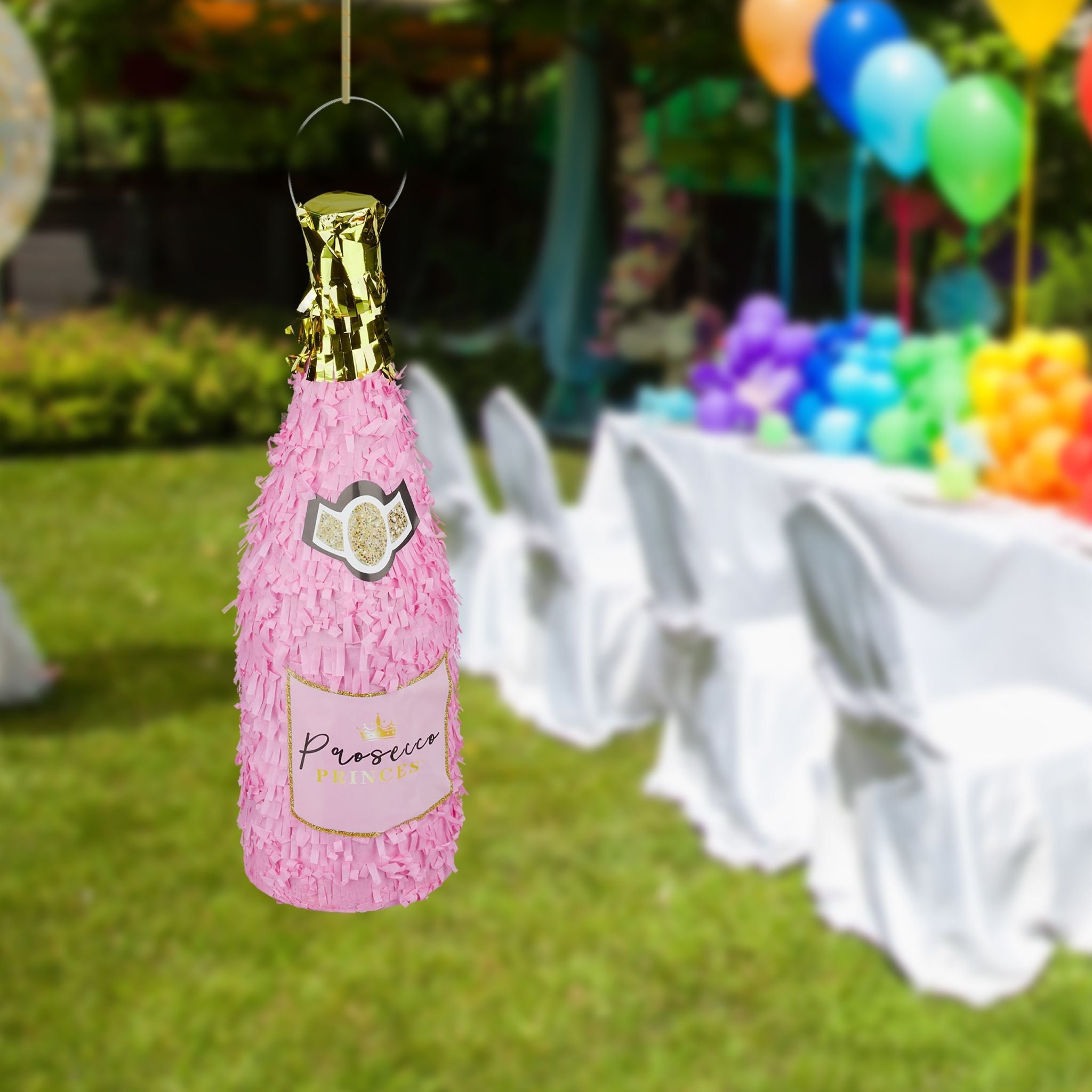 Pinata Sektflasche Gold-Rosa von Relaxdays