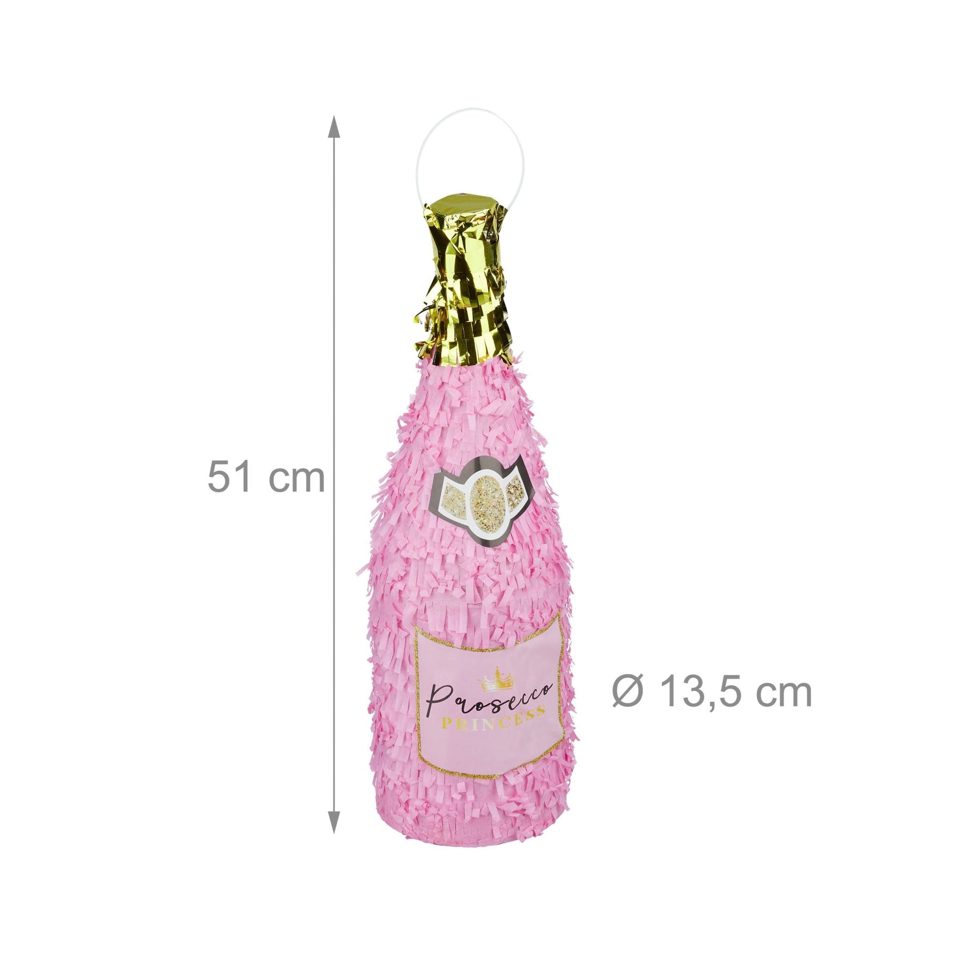 Pinata Sektflasche Gold-Rosa von Relaxdays